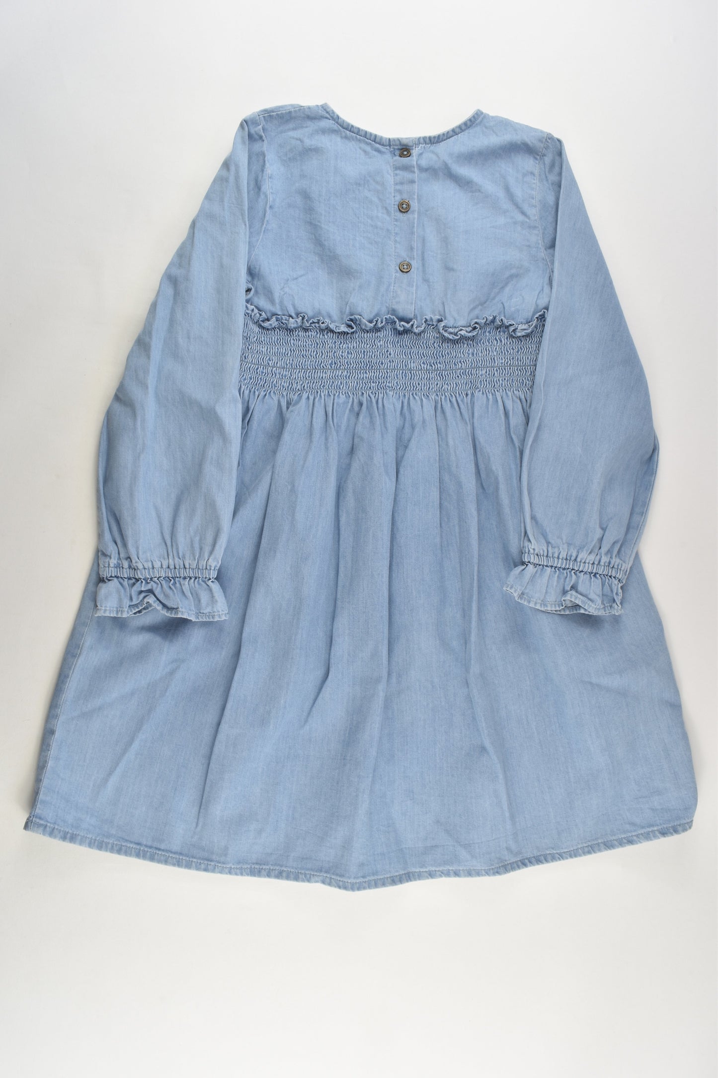 Milkshake Size 6 Lightweight Denim Dress with Floral Embroidery