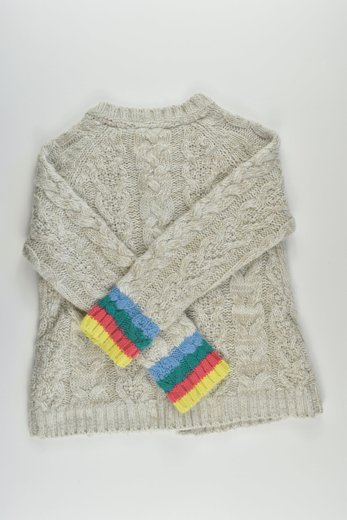 Mini Boden Size 6-7 Rainbow Sleeves Cardigan