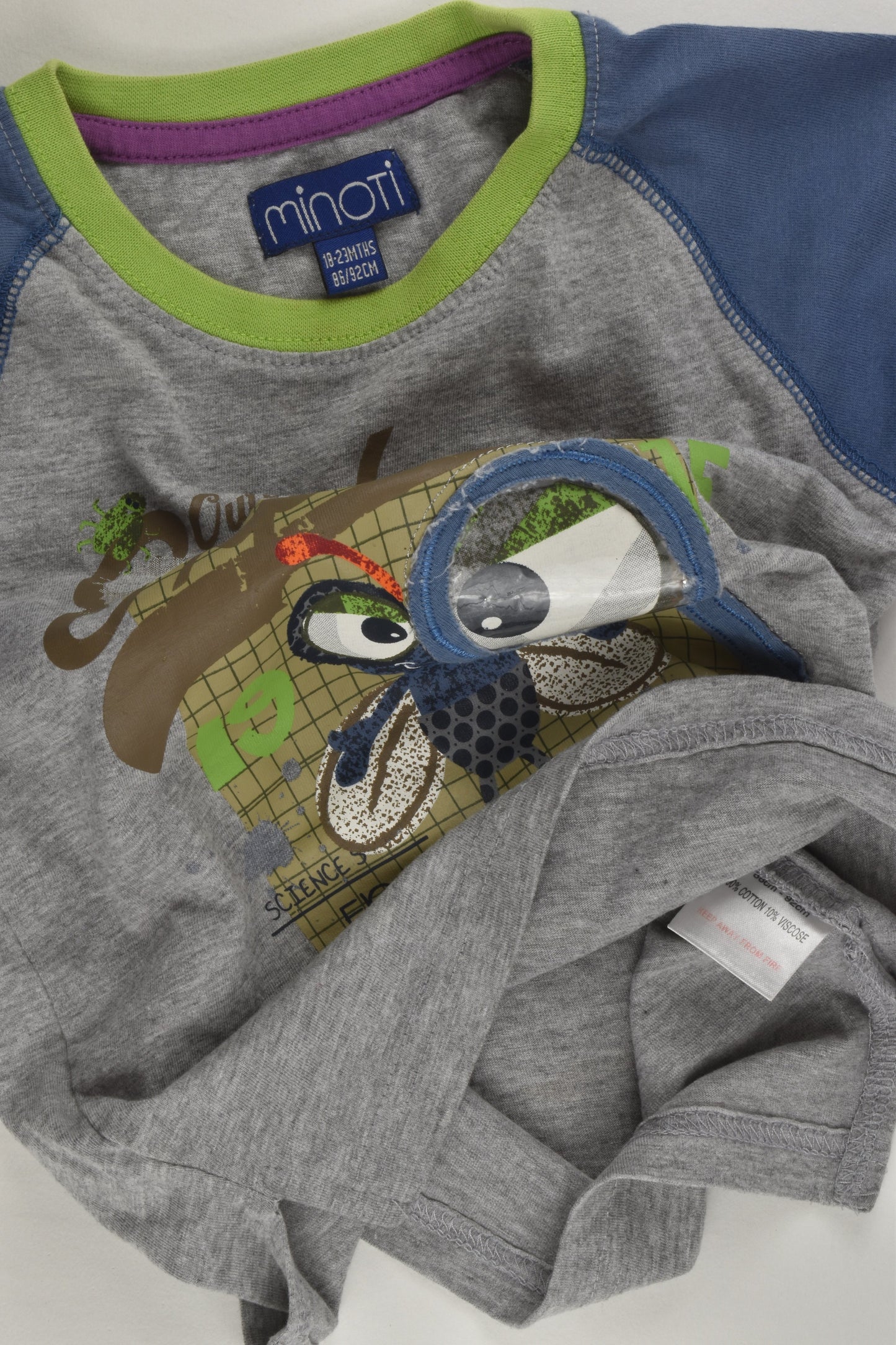 Minoti Size 1-2 (86/92 cm) 'Bug Explorer' T-shirt