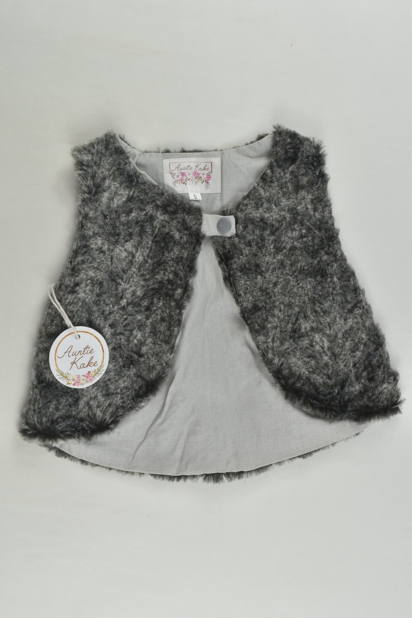 NEW Auntie Kake Size 0 Fur Vest