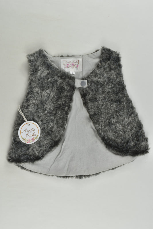 NEW Auntie Kake Size 0 Fur Vest