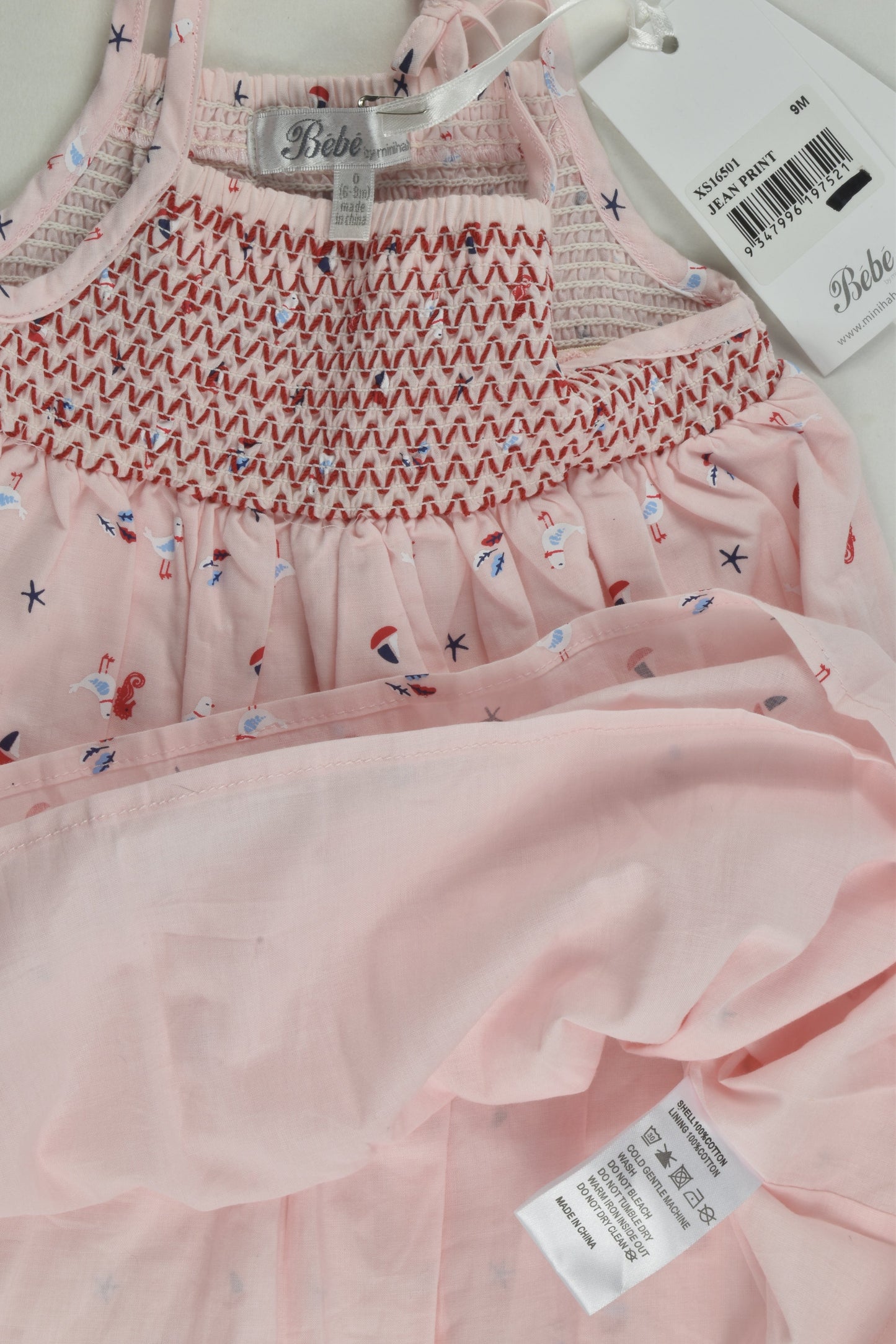 NEW Bébé by Minihaha Size 0 (9 months) Lined Smocked Dress