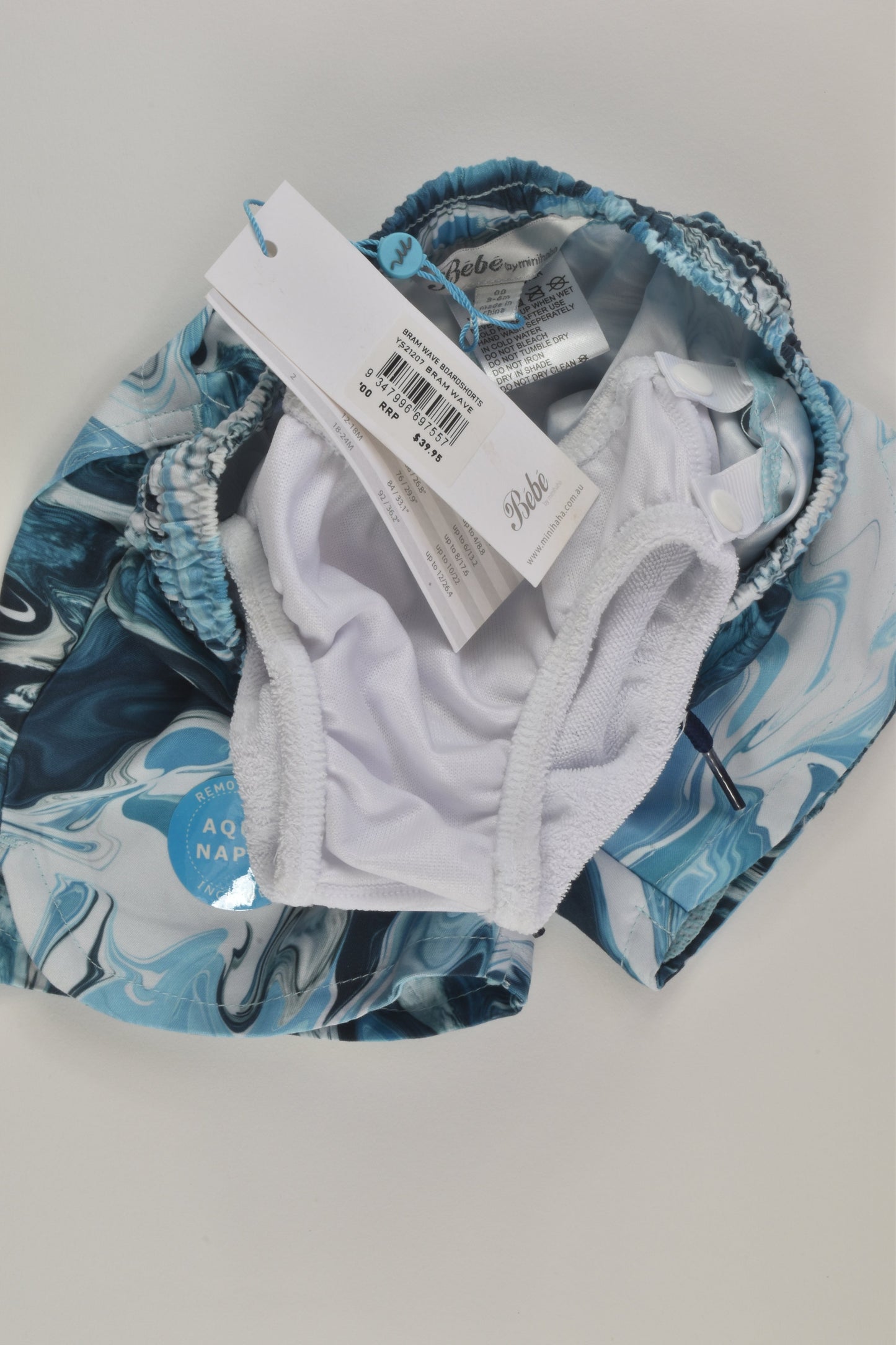 NEW Bébé by Minihaha Size 00 Rashie Top and Board Shorts