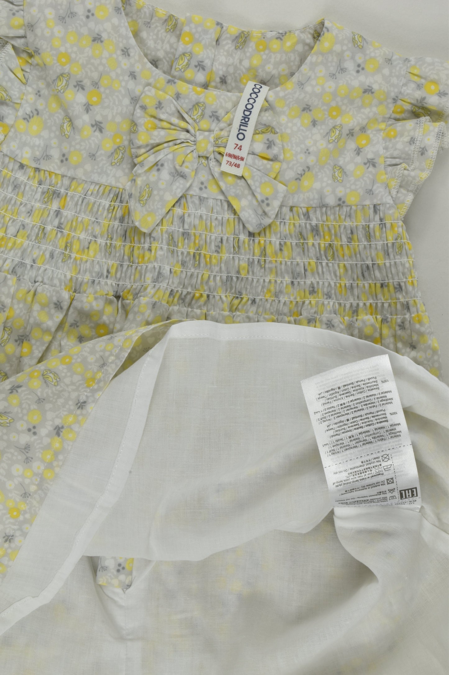 NEW Coccodrillo Size 0 (74 cm) Lined Floral Dress