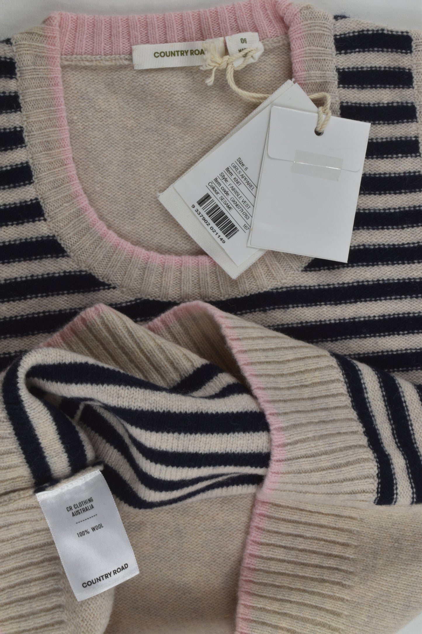 NEW Country Road Size 6 Wool Vest