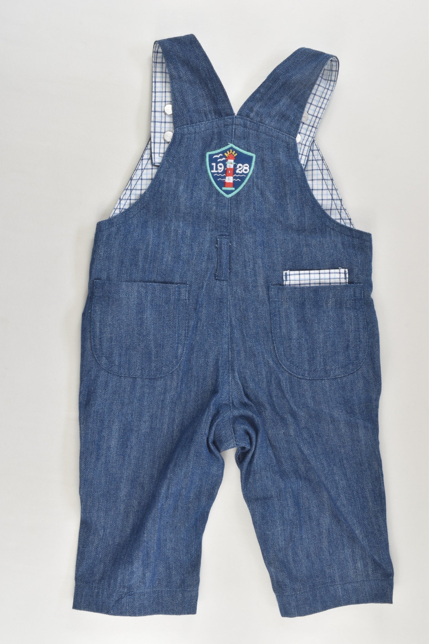 NEW Disney Baby Size 00 (3-6 months, 68 cm) Mickey Mouse and Donald Duck Lightweight Denim Overalls
