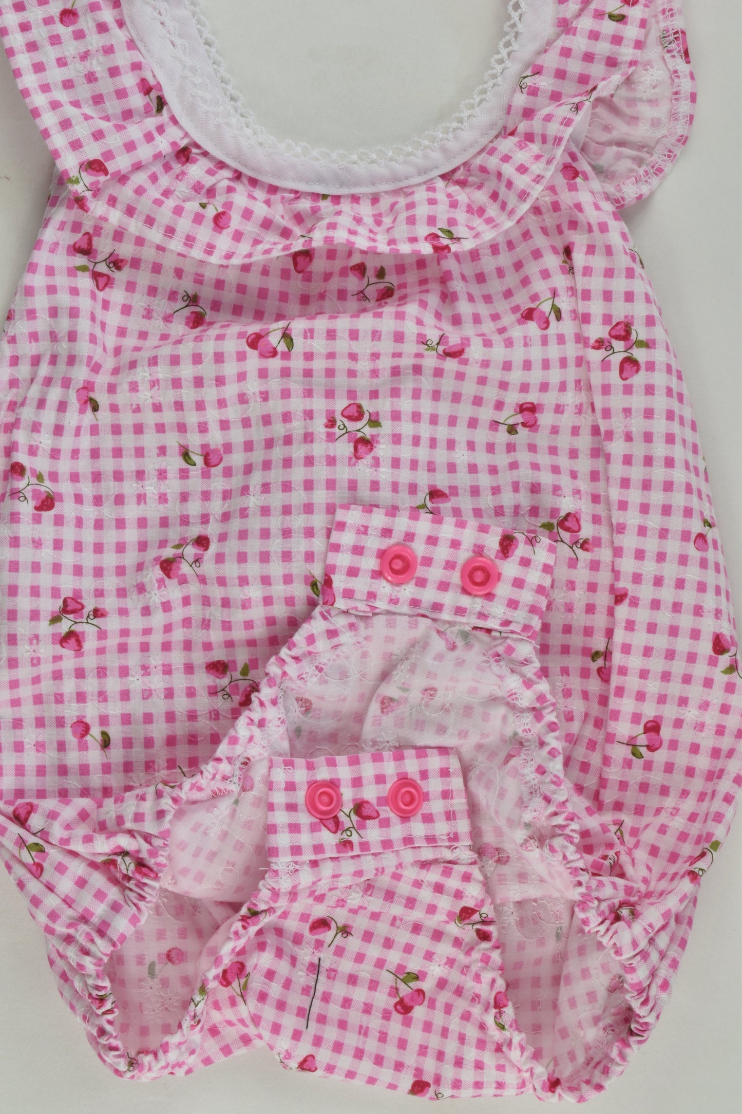 NEW Handmade Size approx 00 Strawberries and Cherries Bubble Romper