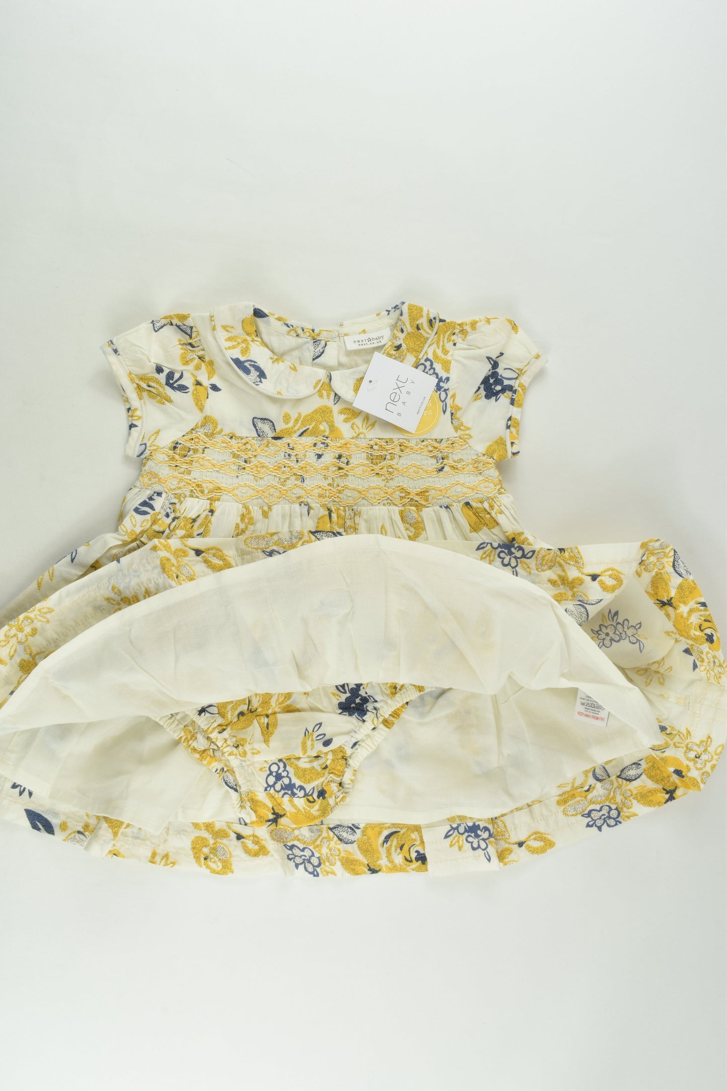 NEW Next Size 0 (6-9 months) Lined Smocked Dress with Bloomers