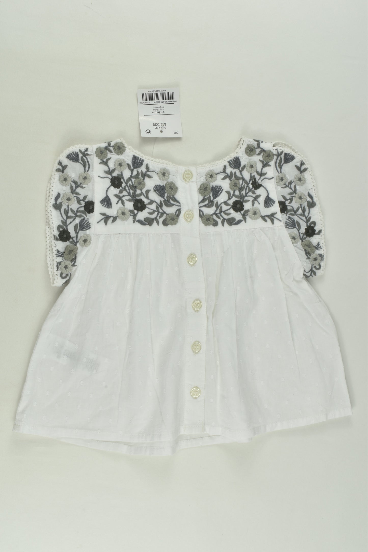 NEW Next Size 0 (9-12 months) Floral Embroidery Blouse