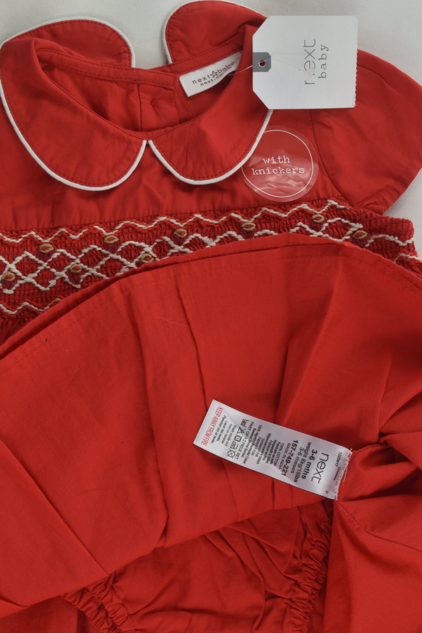 NEW Next Size 00 Lined Smocked Dress with Bloomers