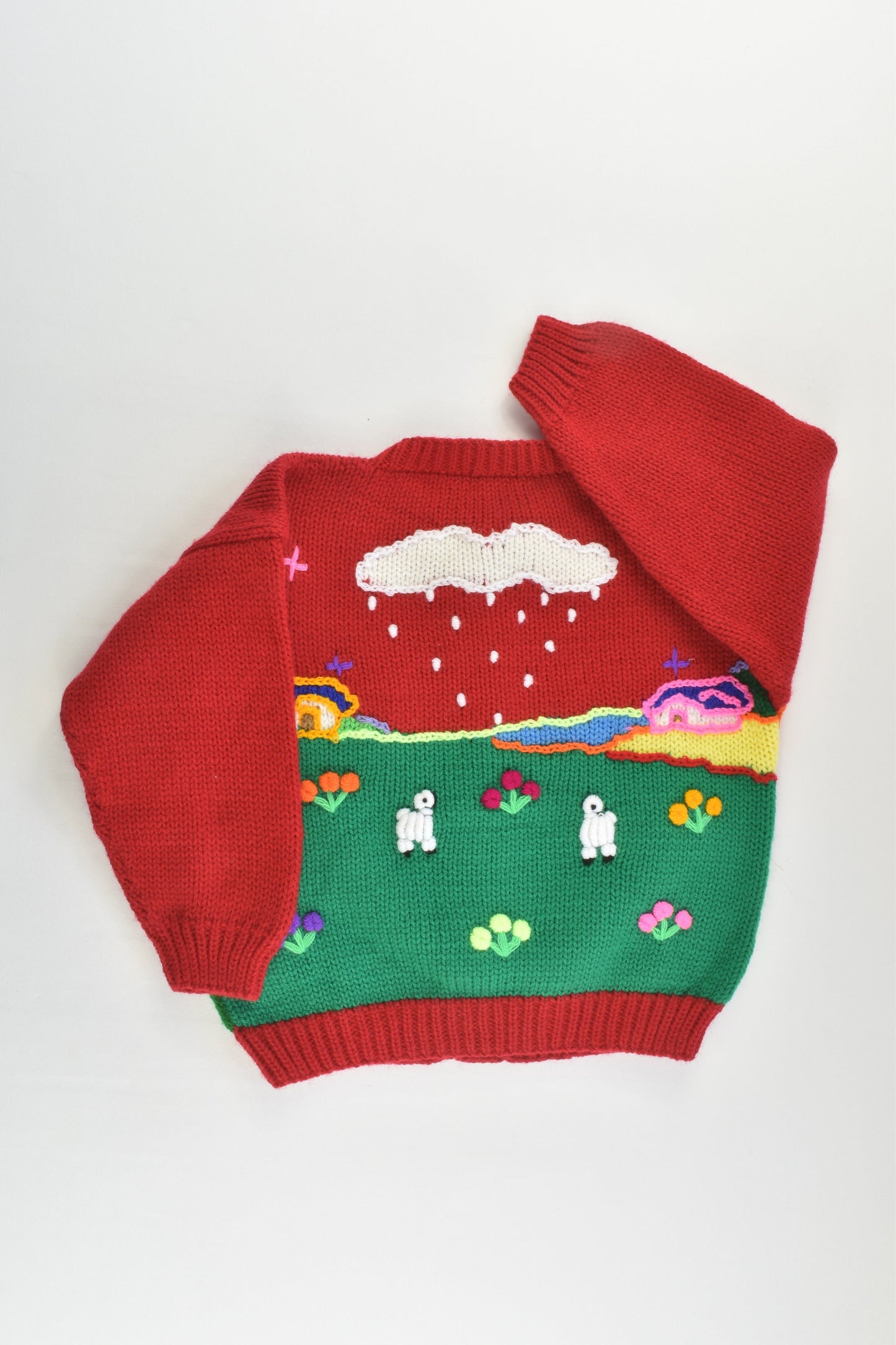 NEW Peruvian Handmade Size 2 Wool Jumper with Buttons