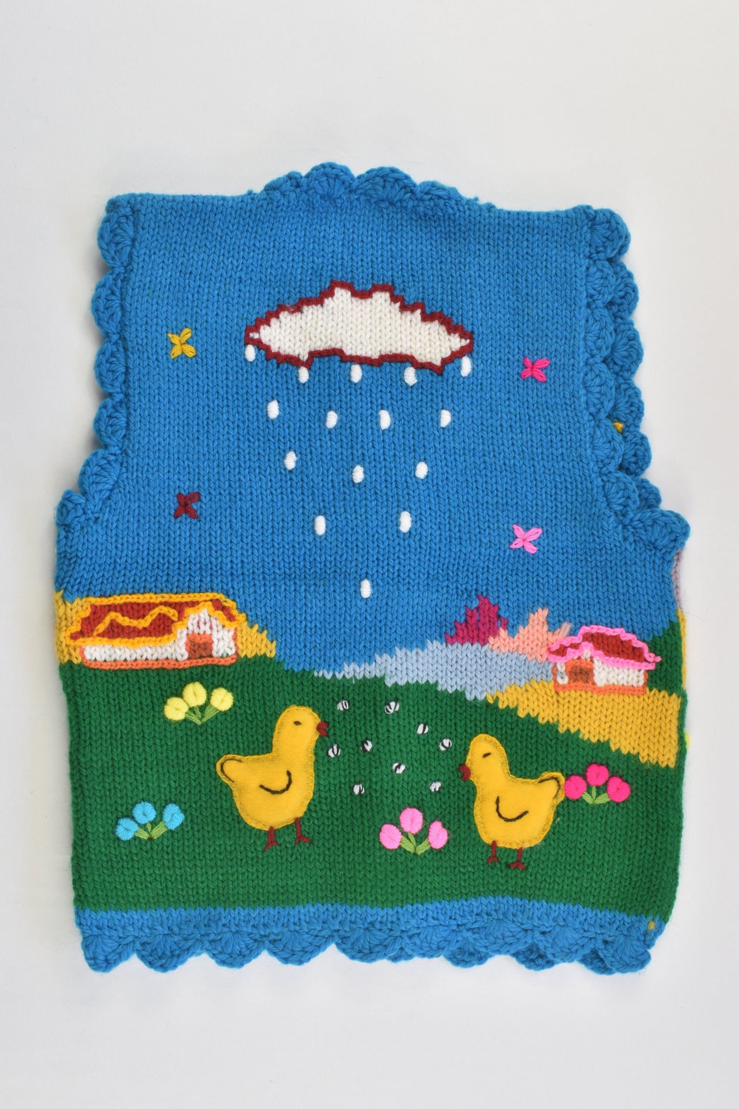 NEW Peruvian Handmade Size 2 Wool Vest with Buttons