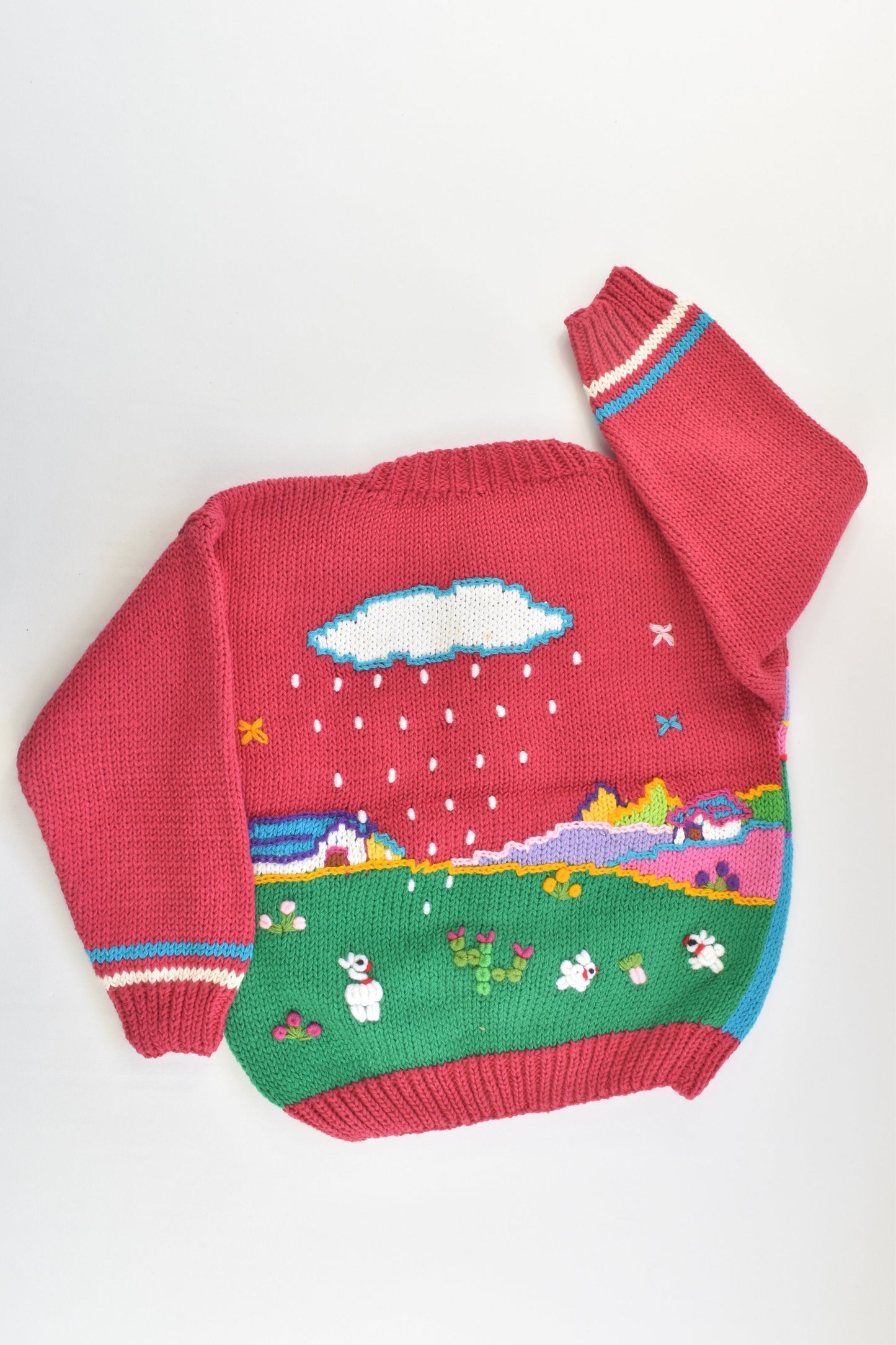 NEW Peruvian Handmade Size 4 Thick Cotton Jumper with Buttons