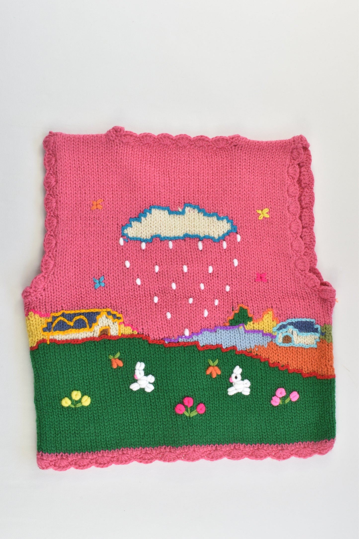 NEW Peruvian Handmade Size 4 Wool Vest with Buttons