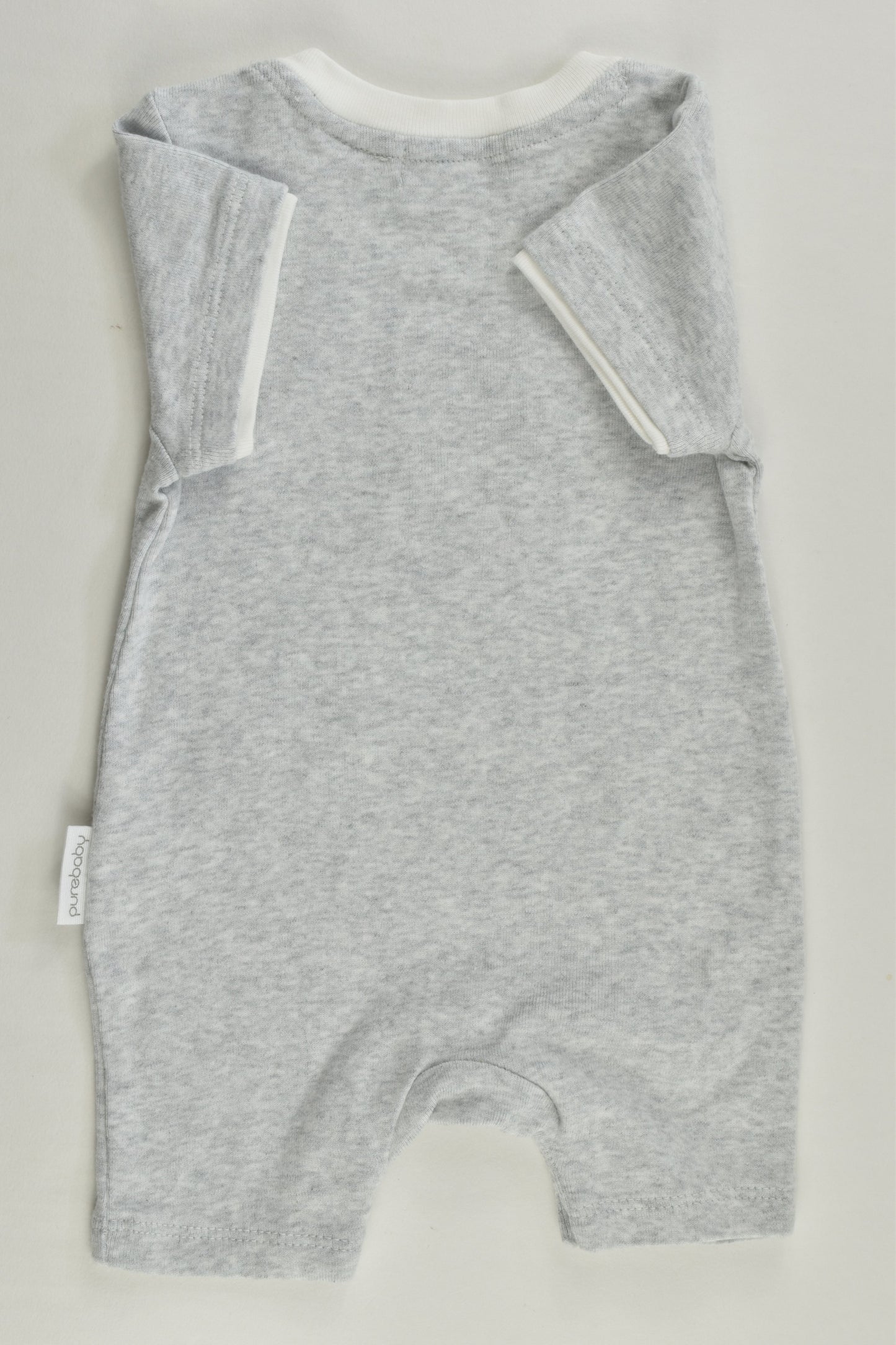 NEW Purebaby Size 000 Wombat and Hedgehog on Tricycle Short Romper