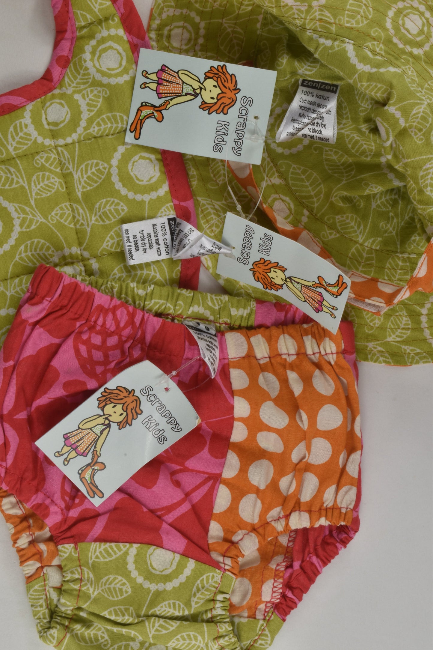 NEW Scrappy Kids Size 0-6 months Handmade Outfit
