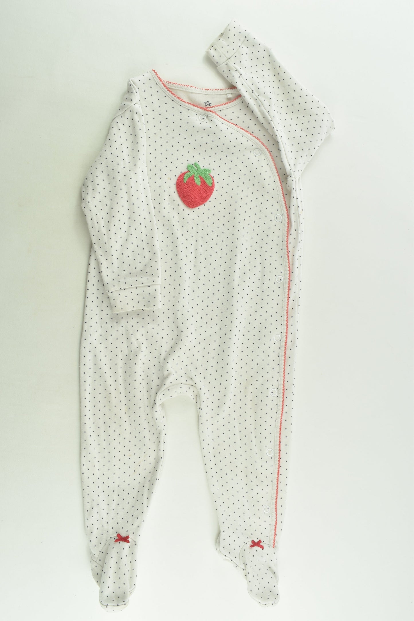 Next Size 0 Strawberry Footed Romper