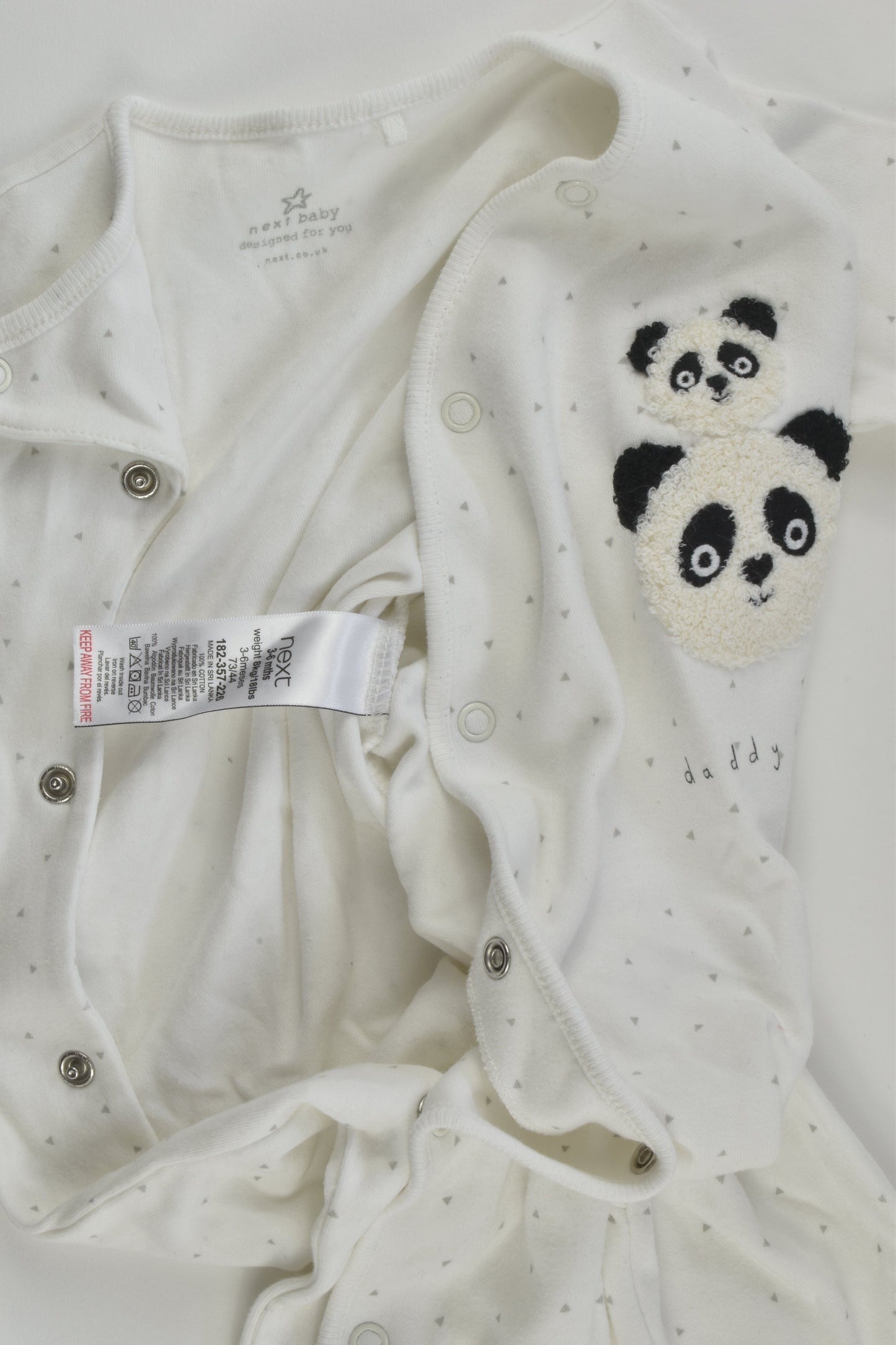 Next Size 00 Panda Footed Romper