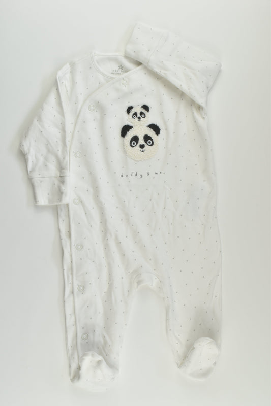 Next Size 00 Panda Footed Romper