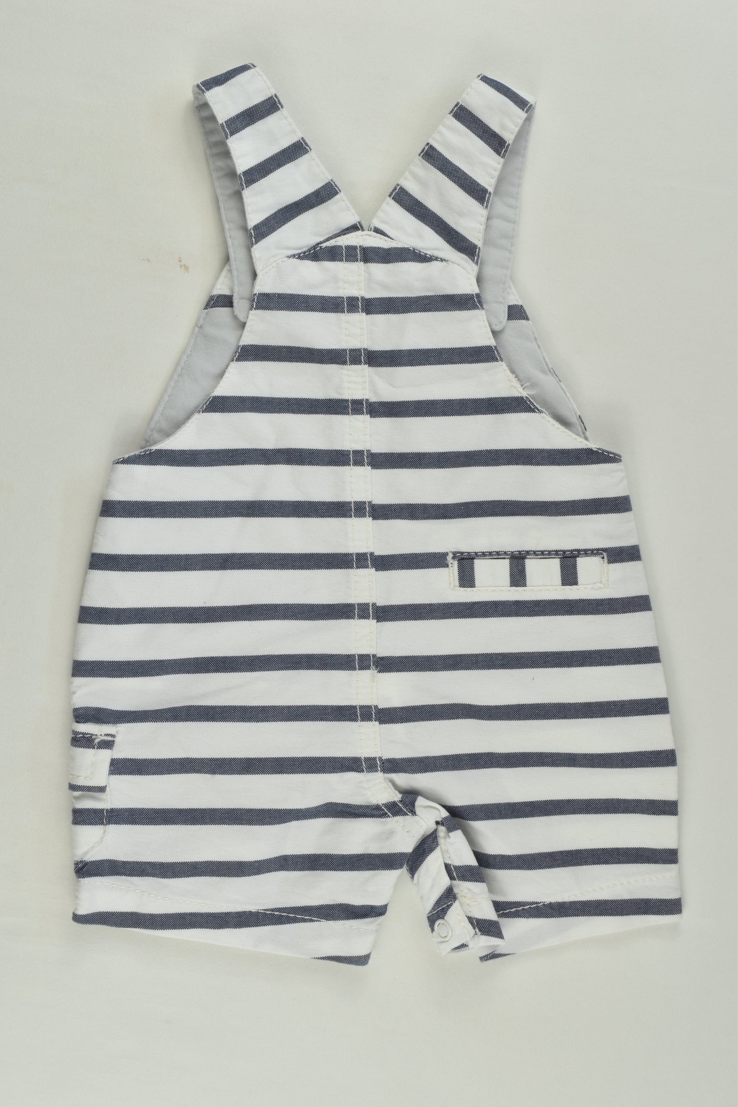 Next Size 0000-000 (1 monthh, 4.5 kg) Striped Short Overalls