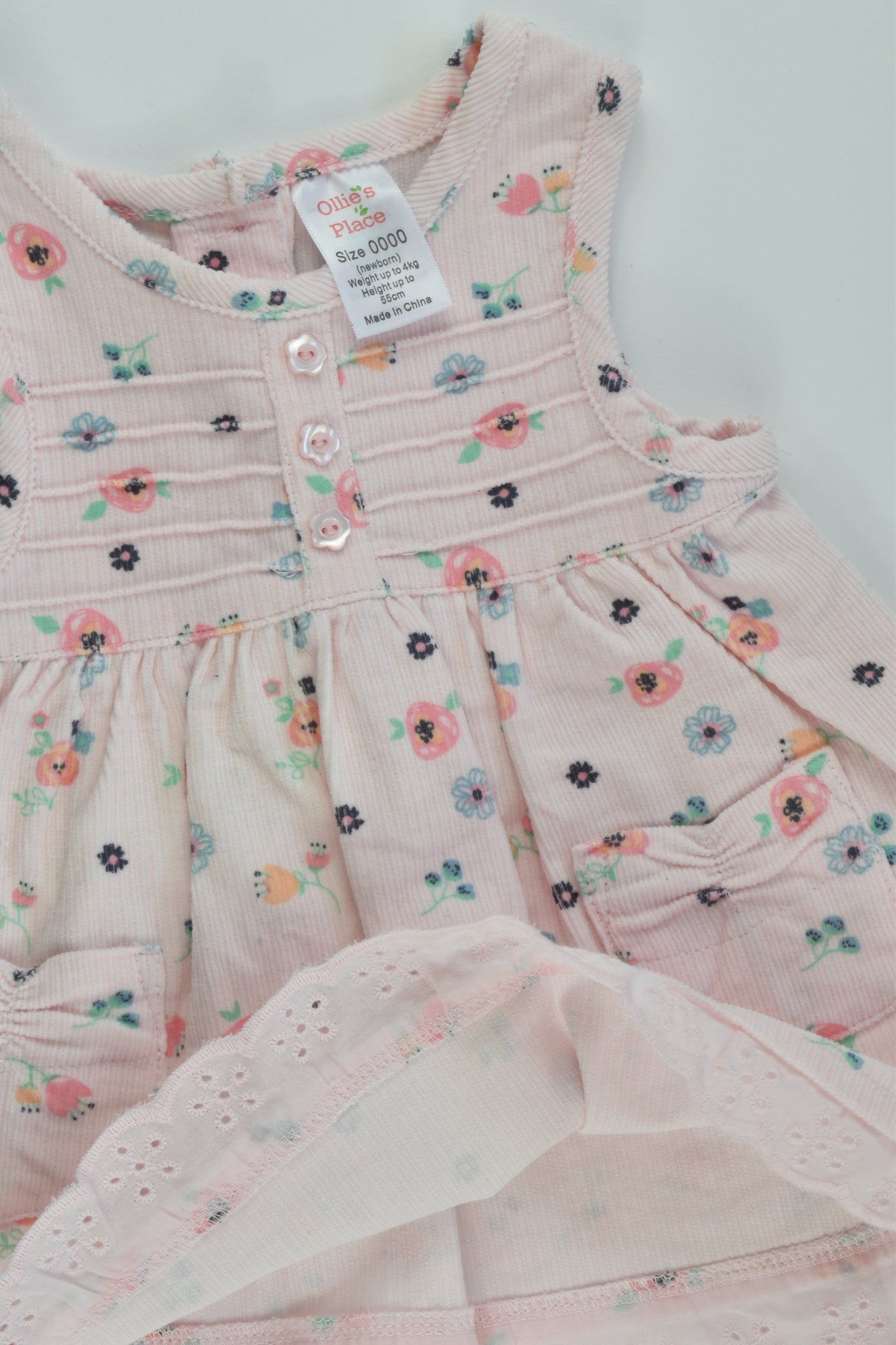 Ollie's Place Size 0000 Floral Cord Dress