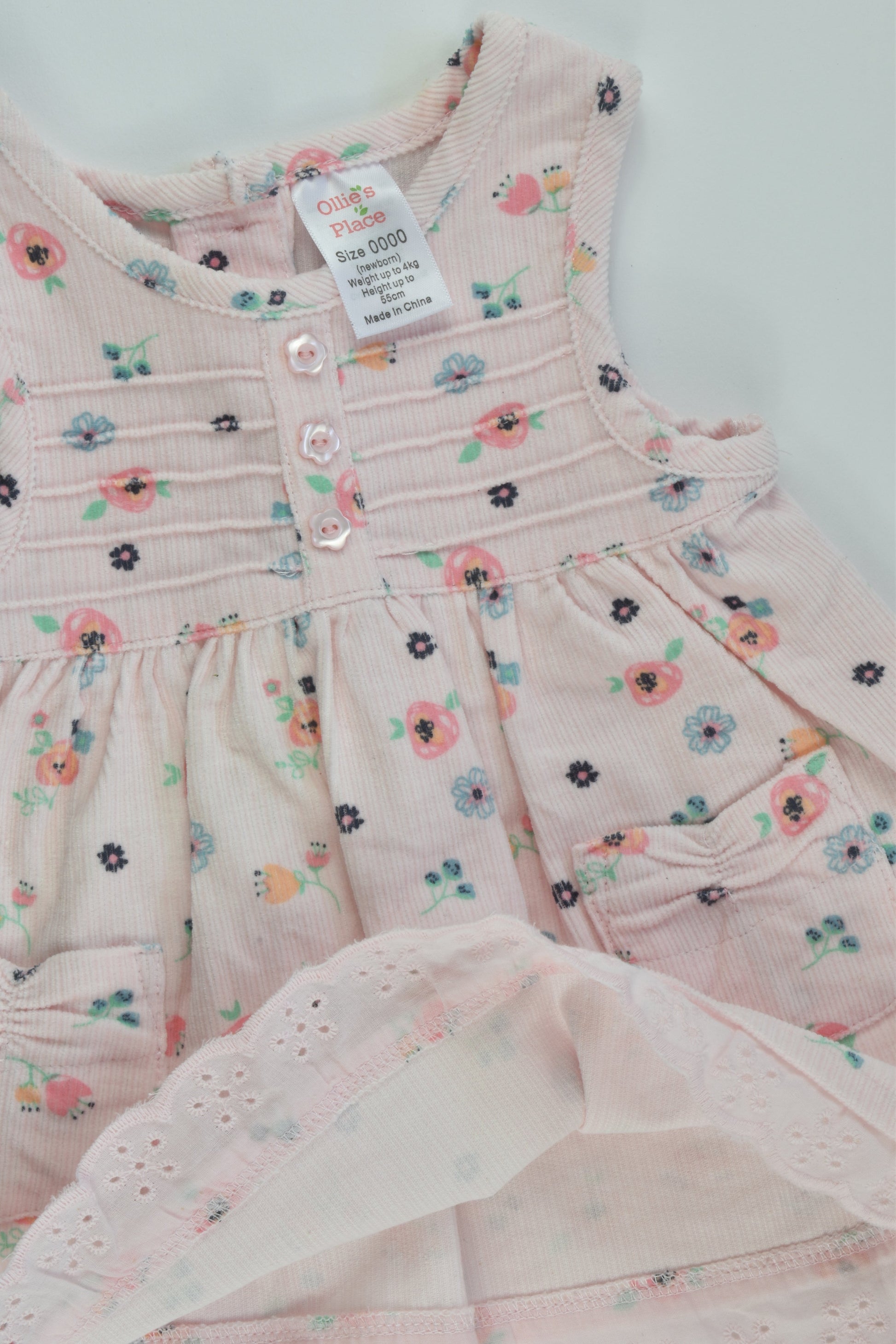 Ollie's Place Size 0000 Floral Cord Dress