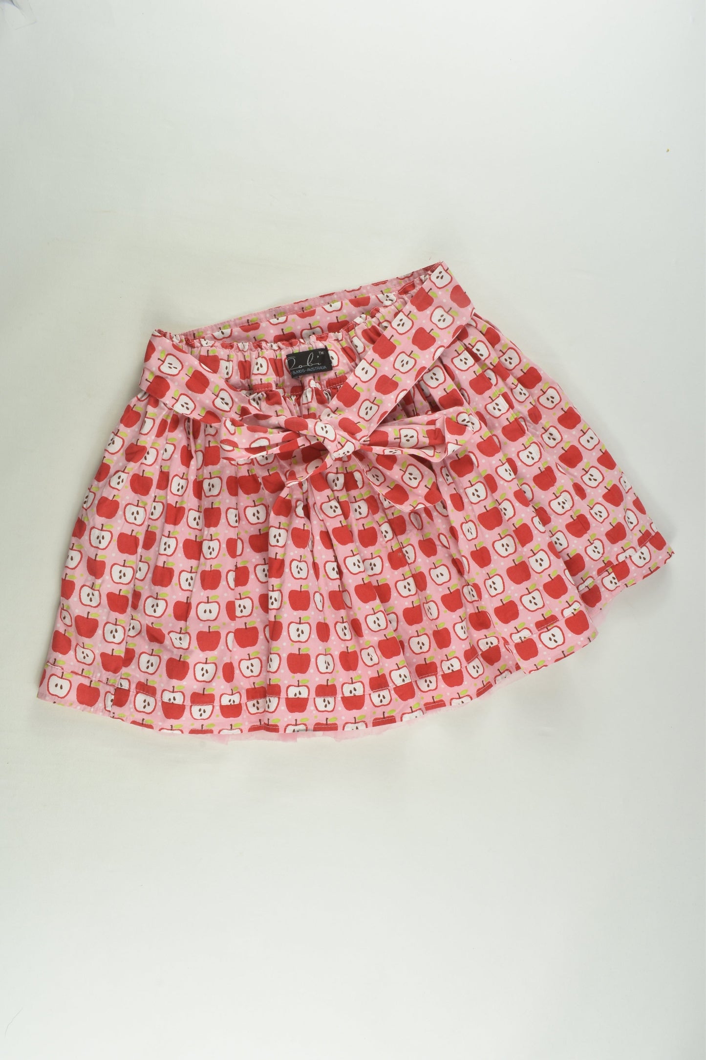 Oobi Size 5/6 Apple Print Lined Skirt