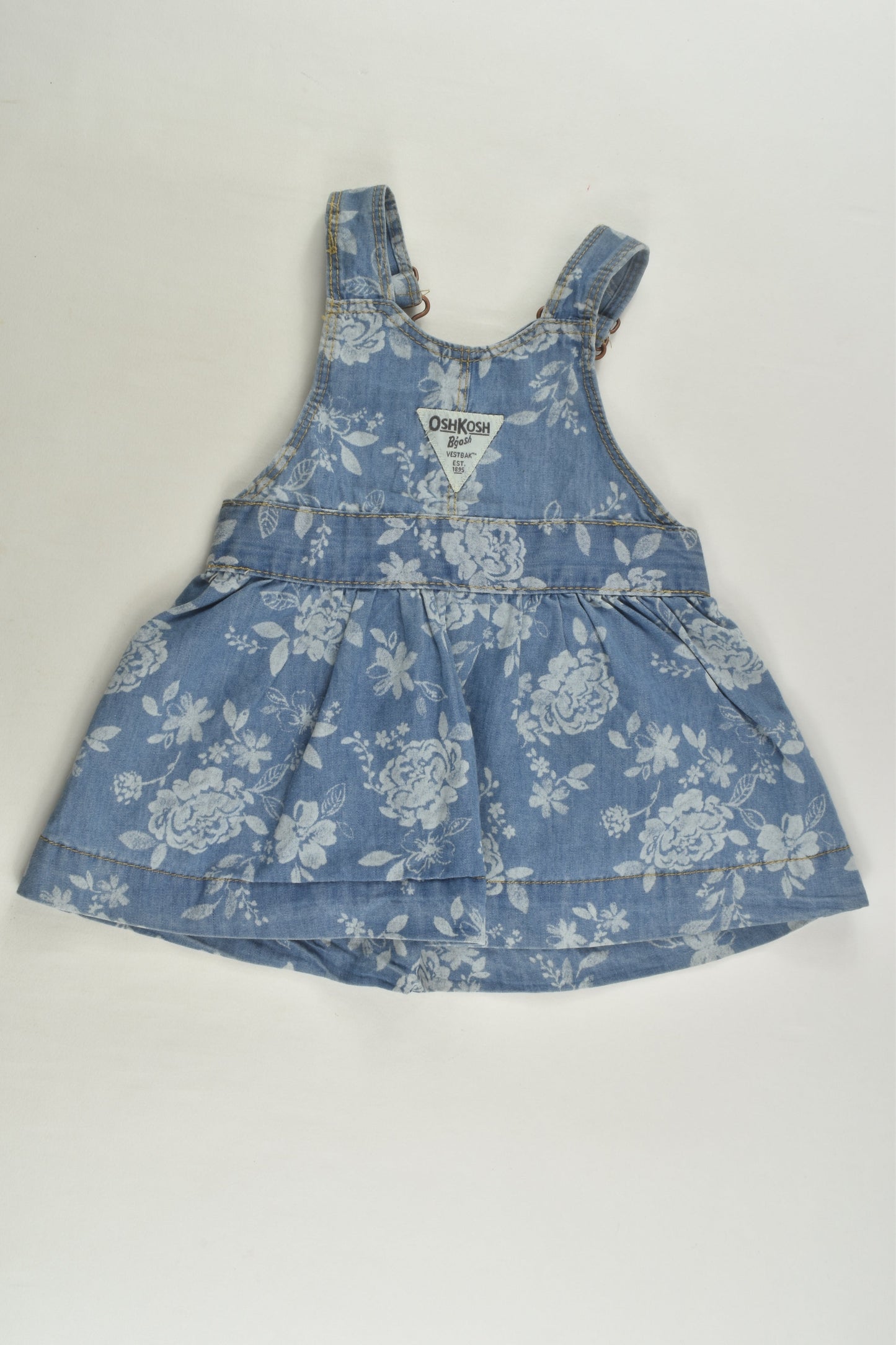 OshKosh Size 000 (3 months) Floral Denim Dress