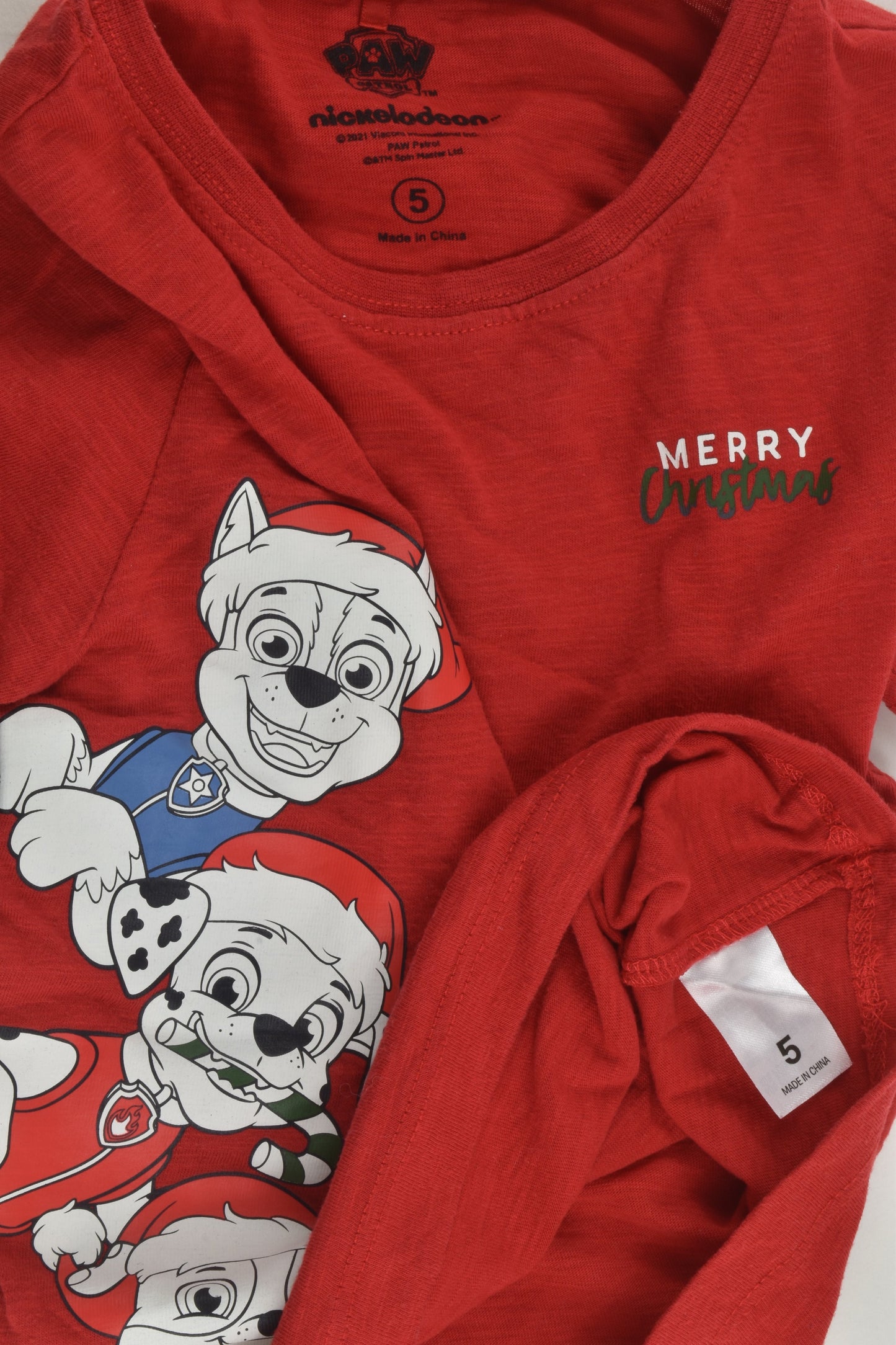 Paw Patrol Size 5 Christmas T-shirt