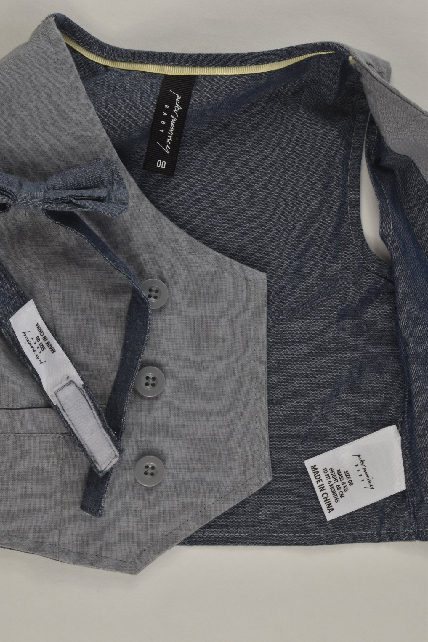 Peter Morissey Size 00 Shirt, Vest and Bow