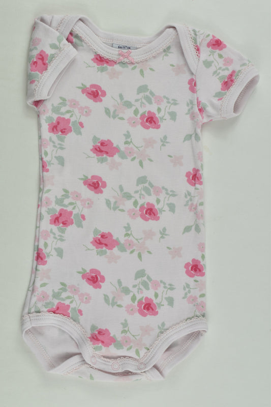 Petit Bateau Size 00 (6 months, 67 cm) Floral Bodysuit