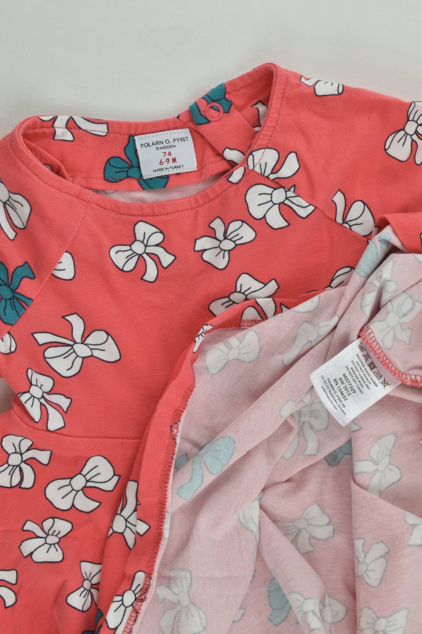 Polarn O. Pyret Size 0 (74 cm) Twirly Bows Dress