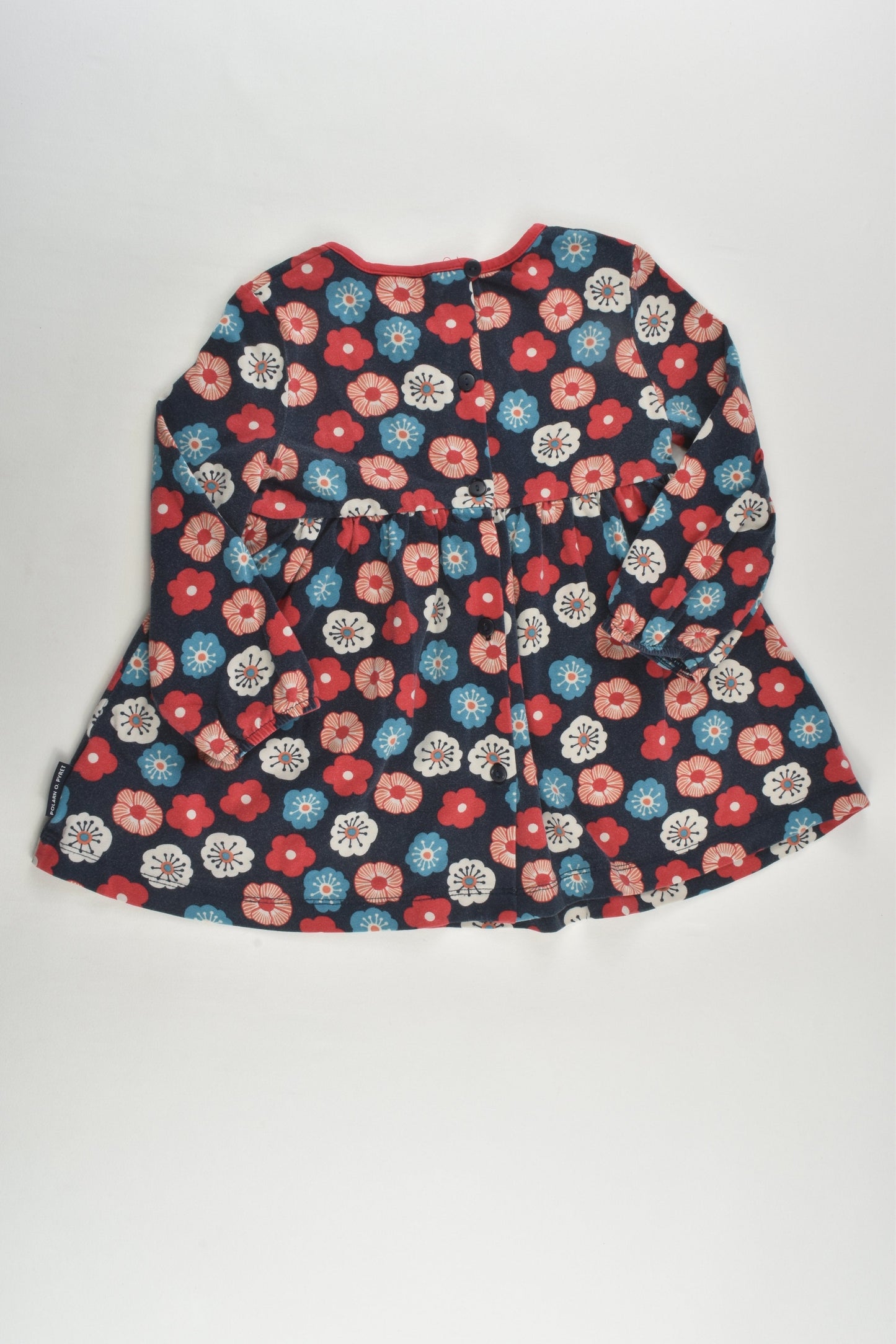 Polarn O. Pyret Size 1 (86 cm) Floral Dress with Love Heart Pockets
