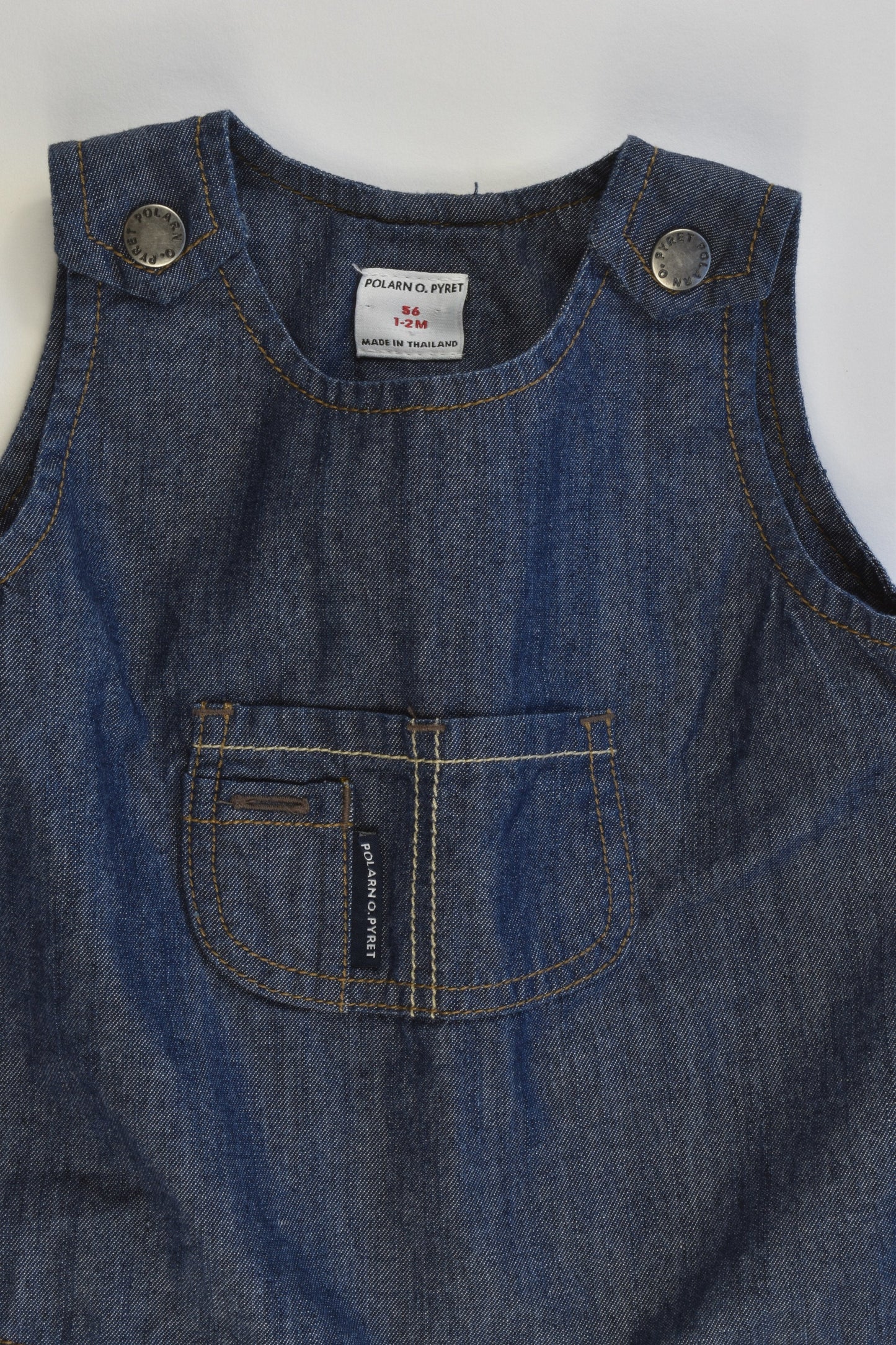Polarn O. Pyret (Sweden) Size 000 (56 cm) Lightweight and Stretchy Denim Dress