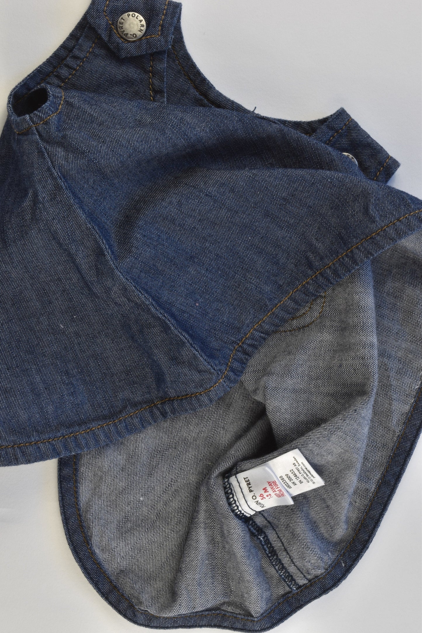 Polarn O. Pyret (Sweden) Size 000 (56 cm) Lightweight and Stretchy Denim Dress