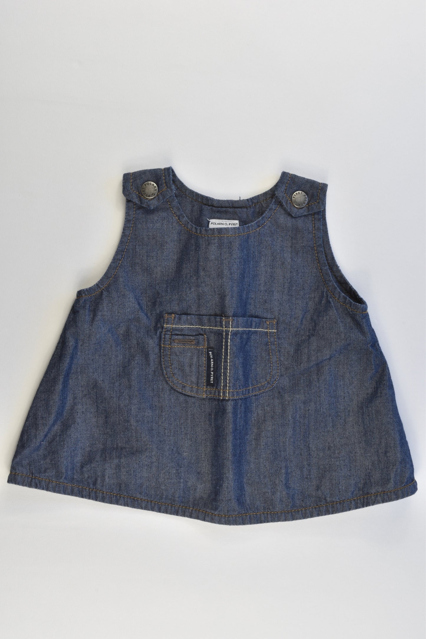 Polarn O. Pyret (Sweden) Size 000 (56 cm) Lightweight and Stretchy Denim Dress
