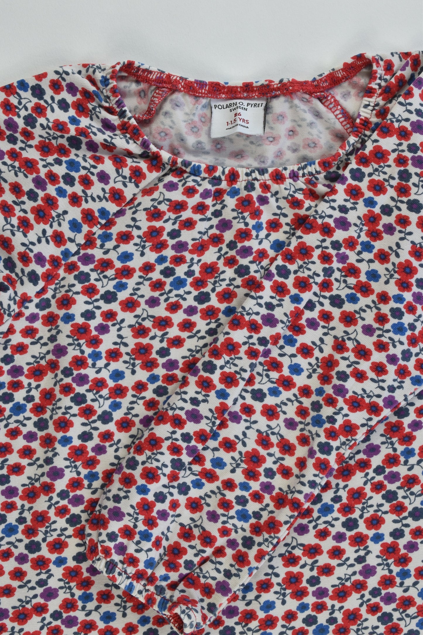 Polarn O. Pyret Sweden Size 86 cm (1-1.5 years) Floral Top