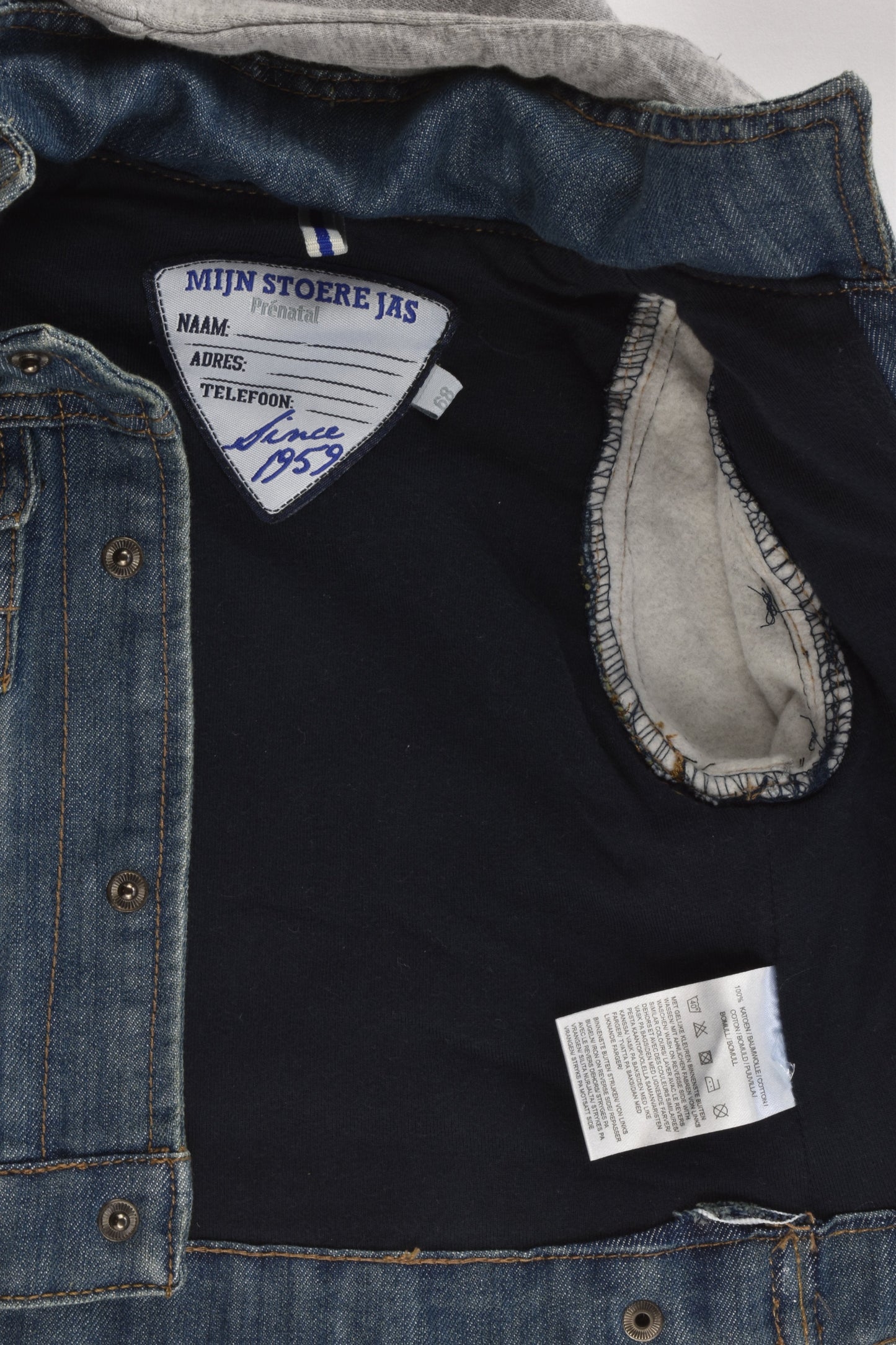 Prénatal Size 00 (68 cm) Hooded Denim Jacket