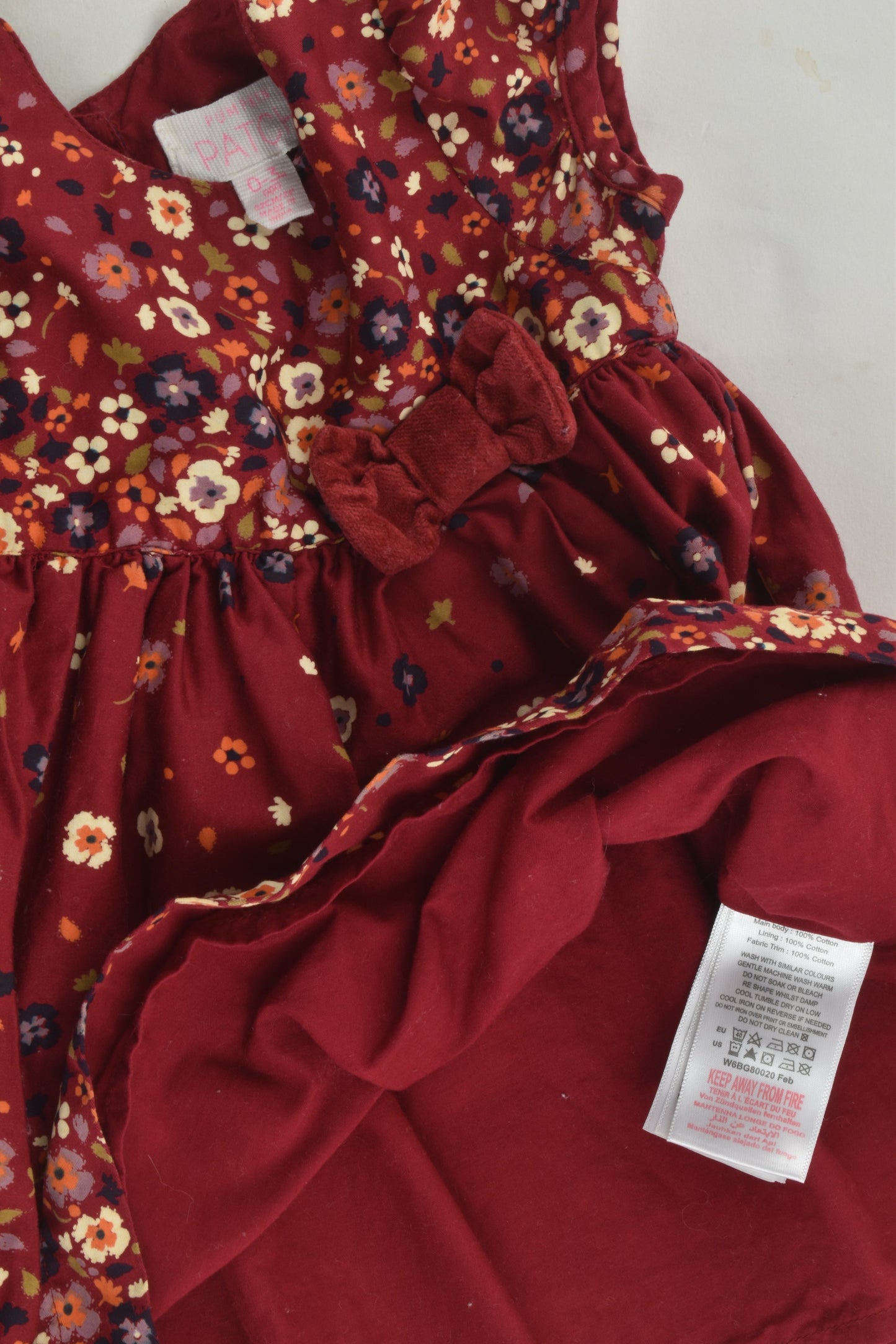 Pumpkin Patch Size 000 Lined Floral Dress