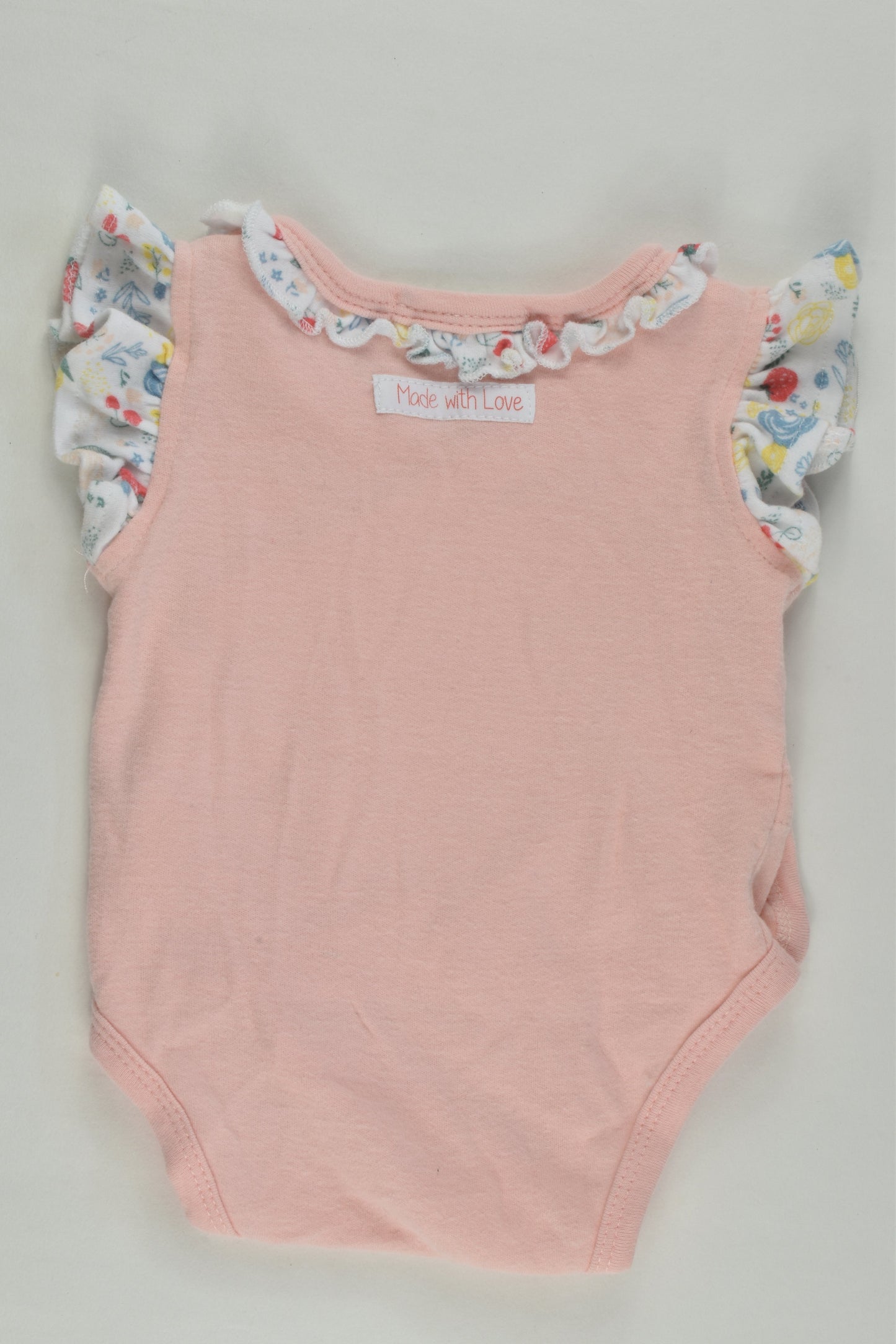 Pumpkin Patch Size 0000 'Made With Love' Wrap Bodysuit