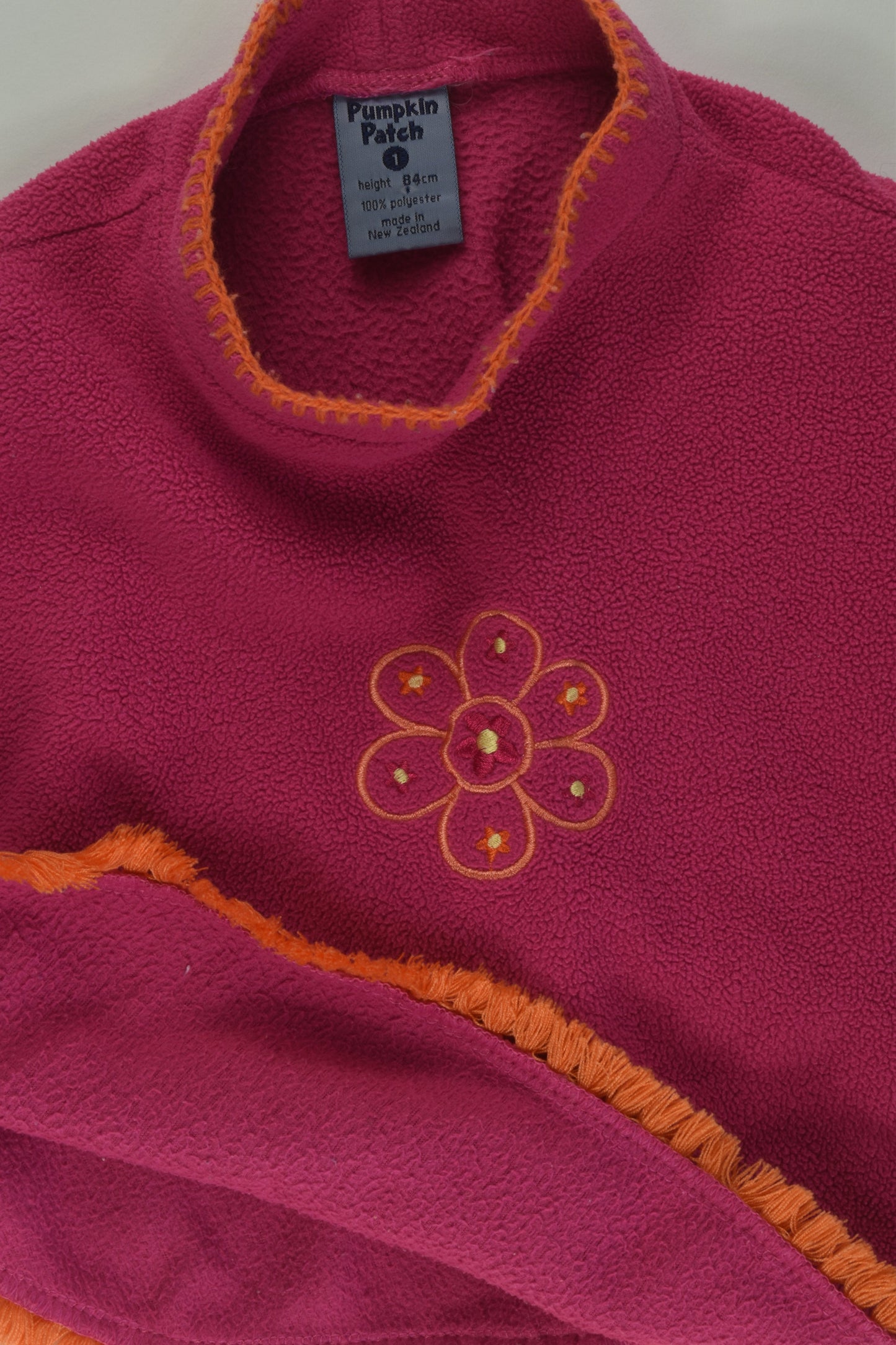 Pumpkin Patch Size 1 Fleece Poncho