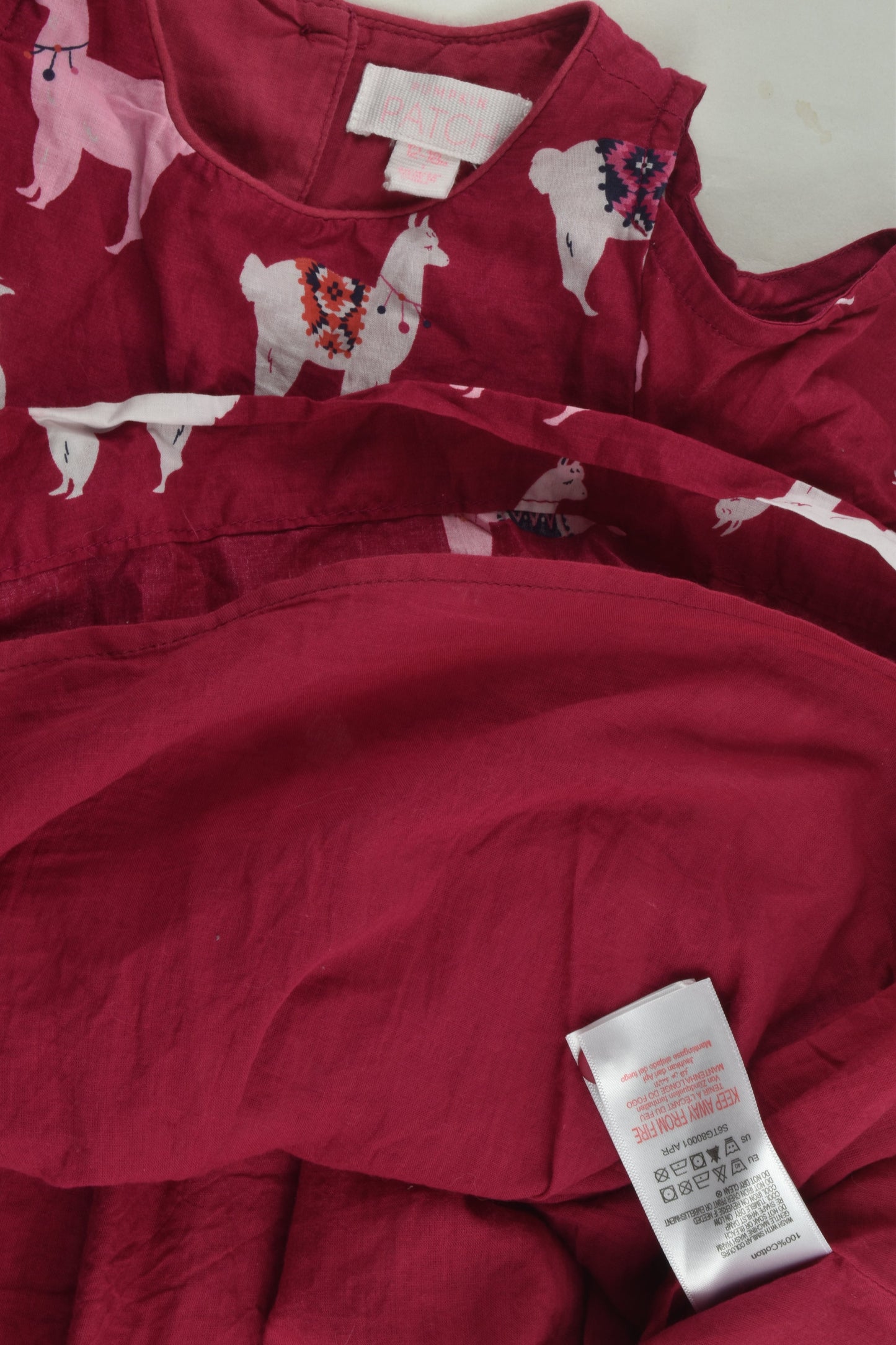 Pumpkin Patch Size 1 Lined Llama Dress