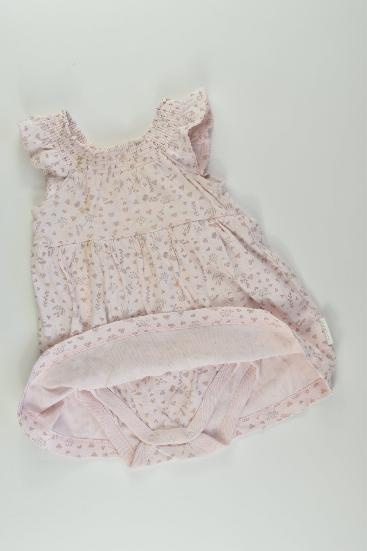 Purebaby Size 0 Dress with Bodysuit Underneath