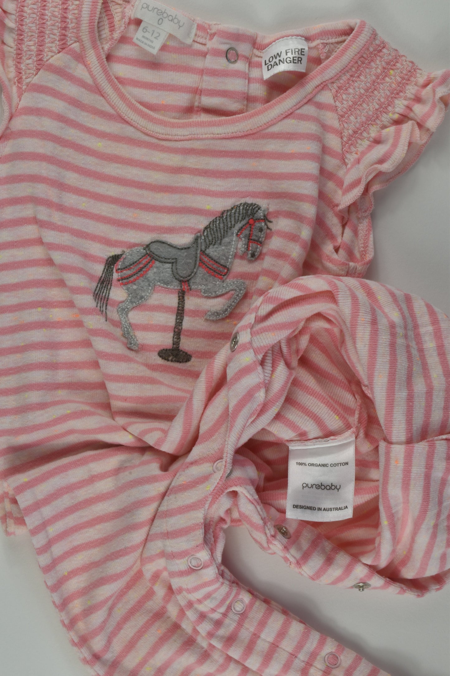 Purebaby Size 0 Rocking Horse Romper