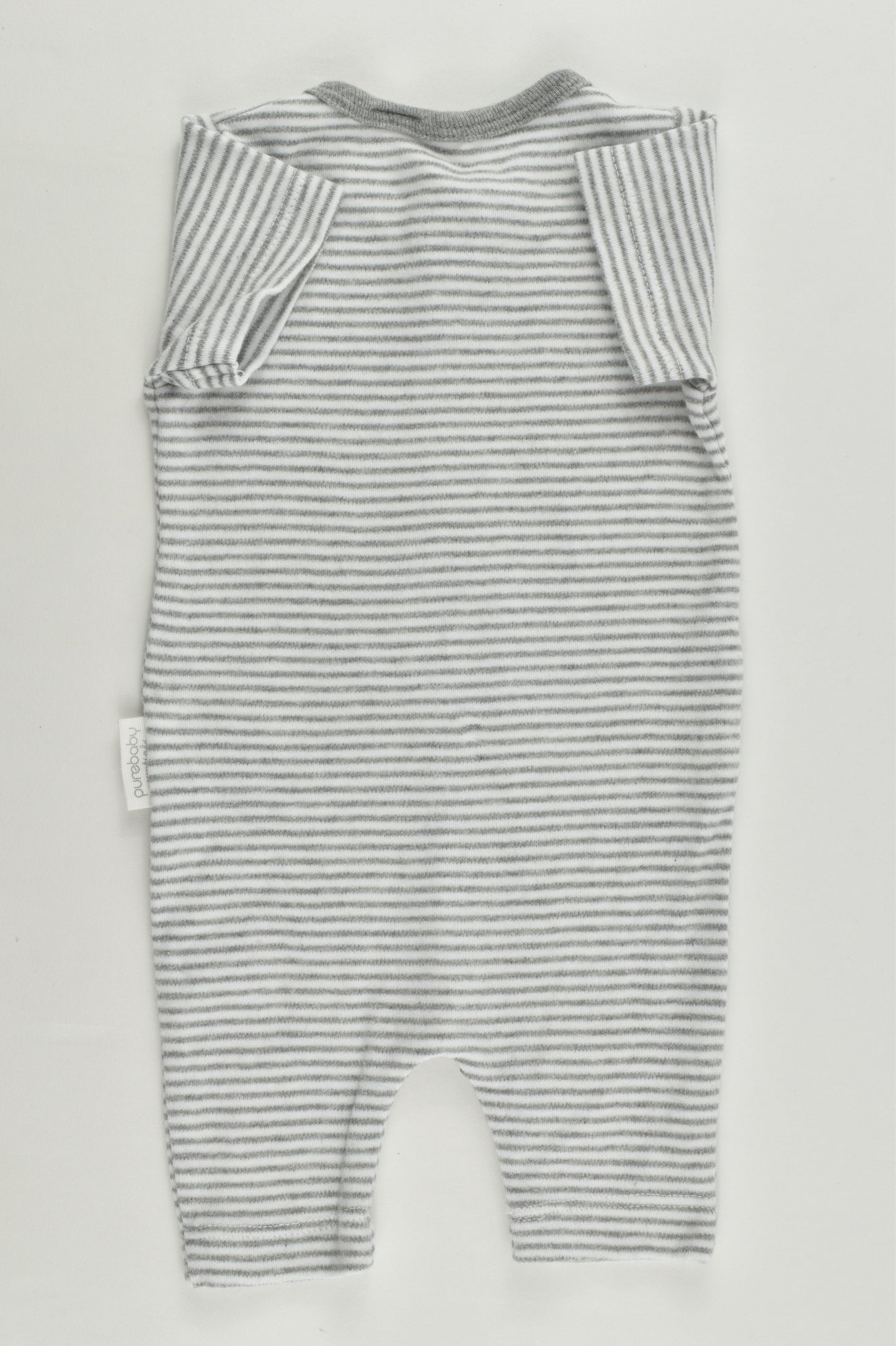 Purebaby Size 000 (0-3 months) Striped Short Romper