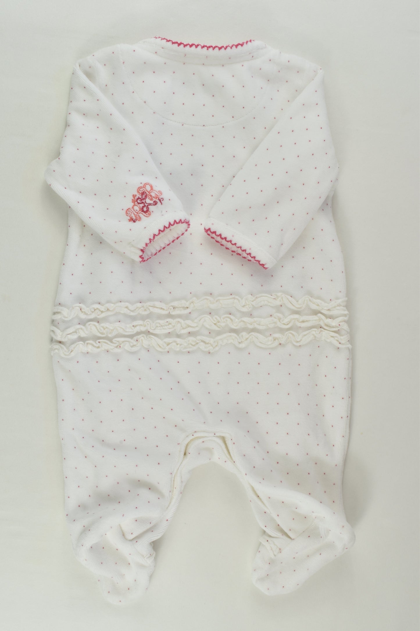Rocha Little Rocha by Debenhams Size 0000 (Newborn) Velour Romper