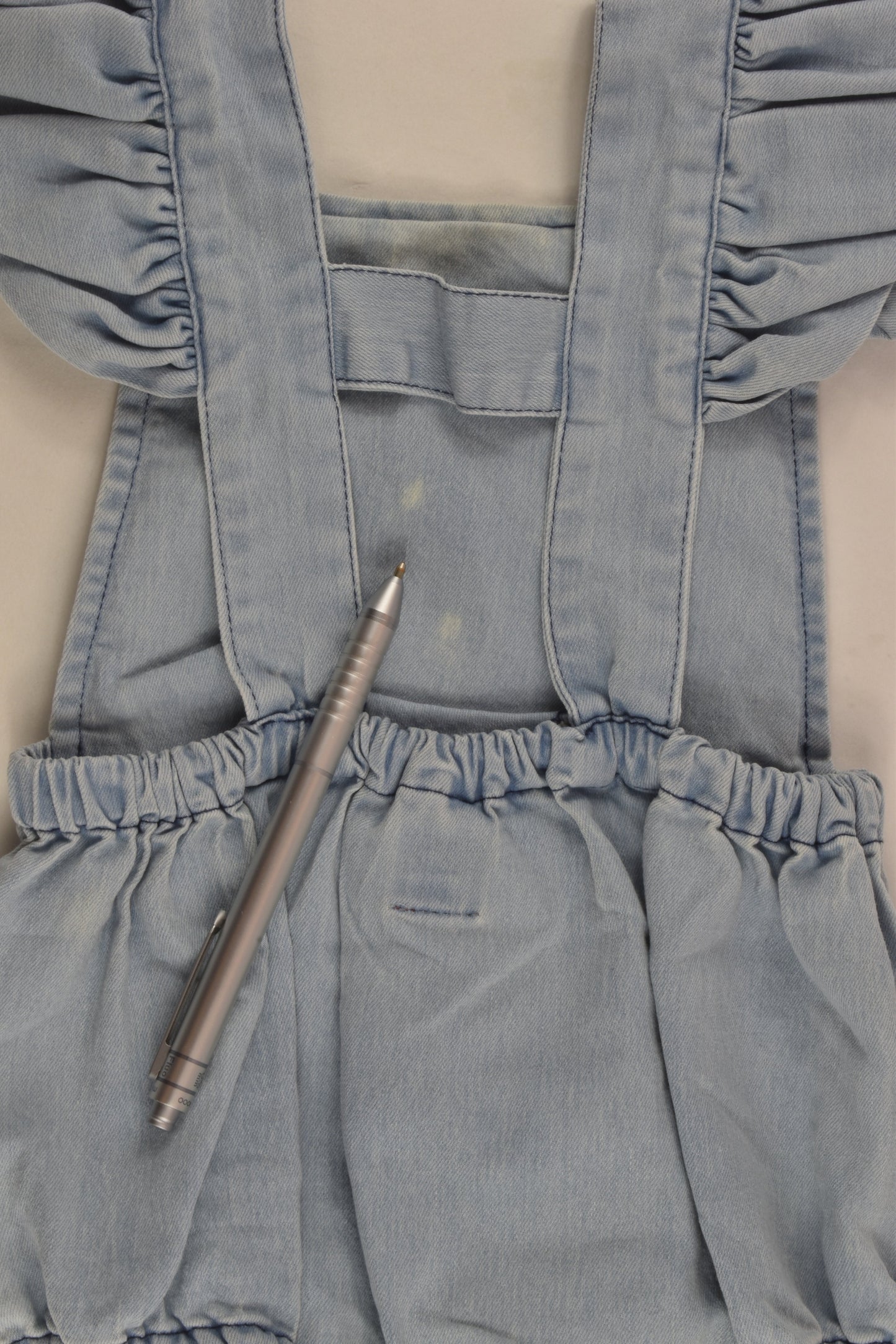 Rock Your Baby Size 0 Kitty Denim Bubble Romper