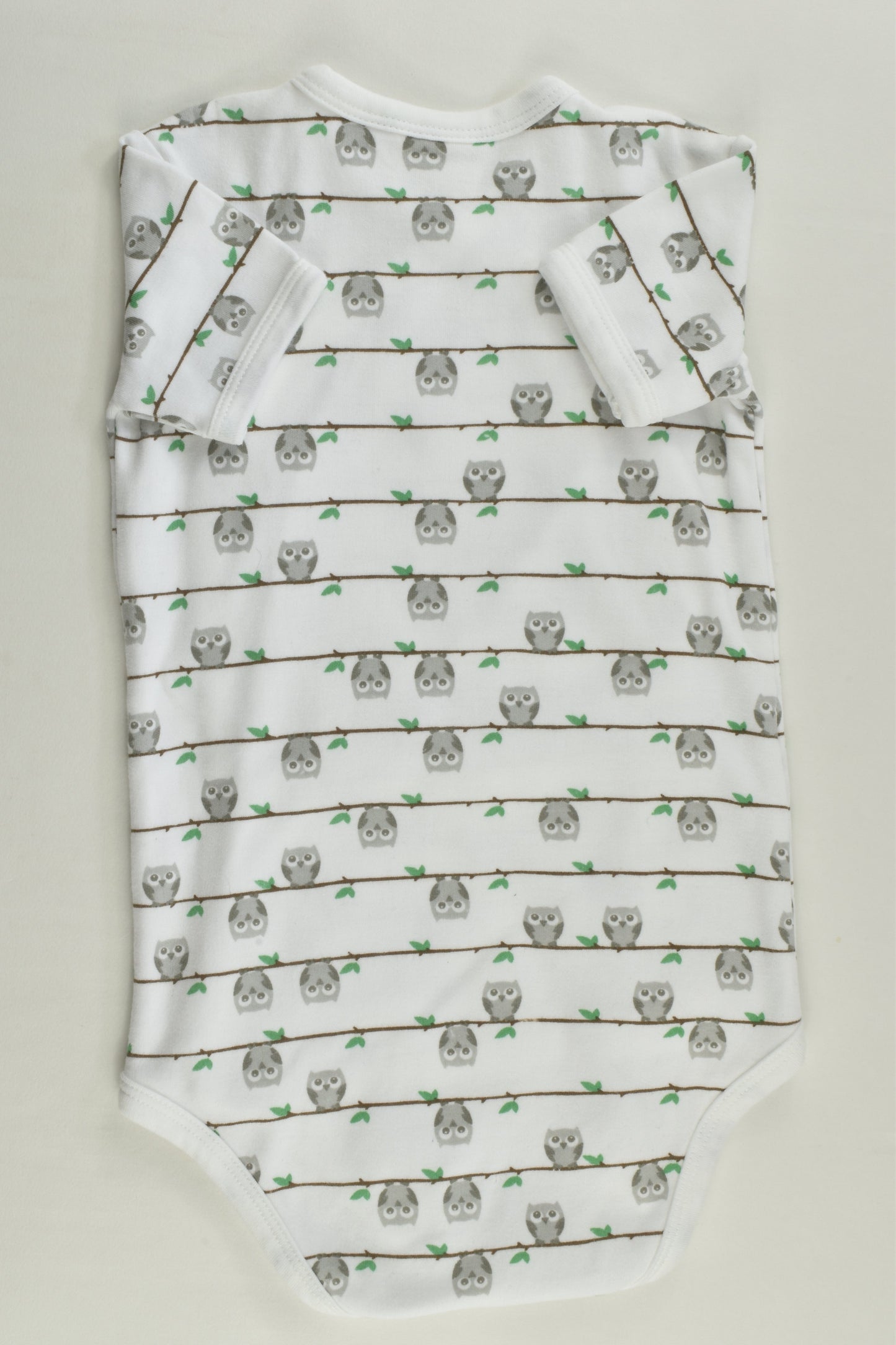 Sapling Size 0 Organic Owl Wrap Bodysuit