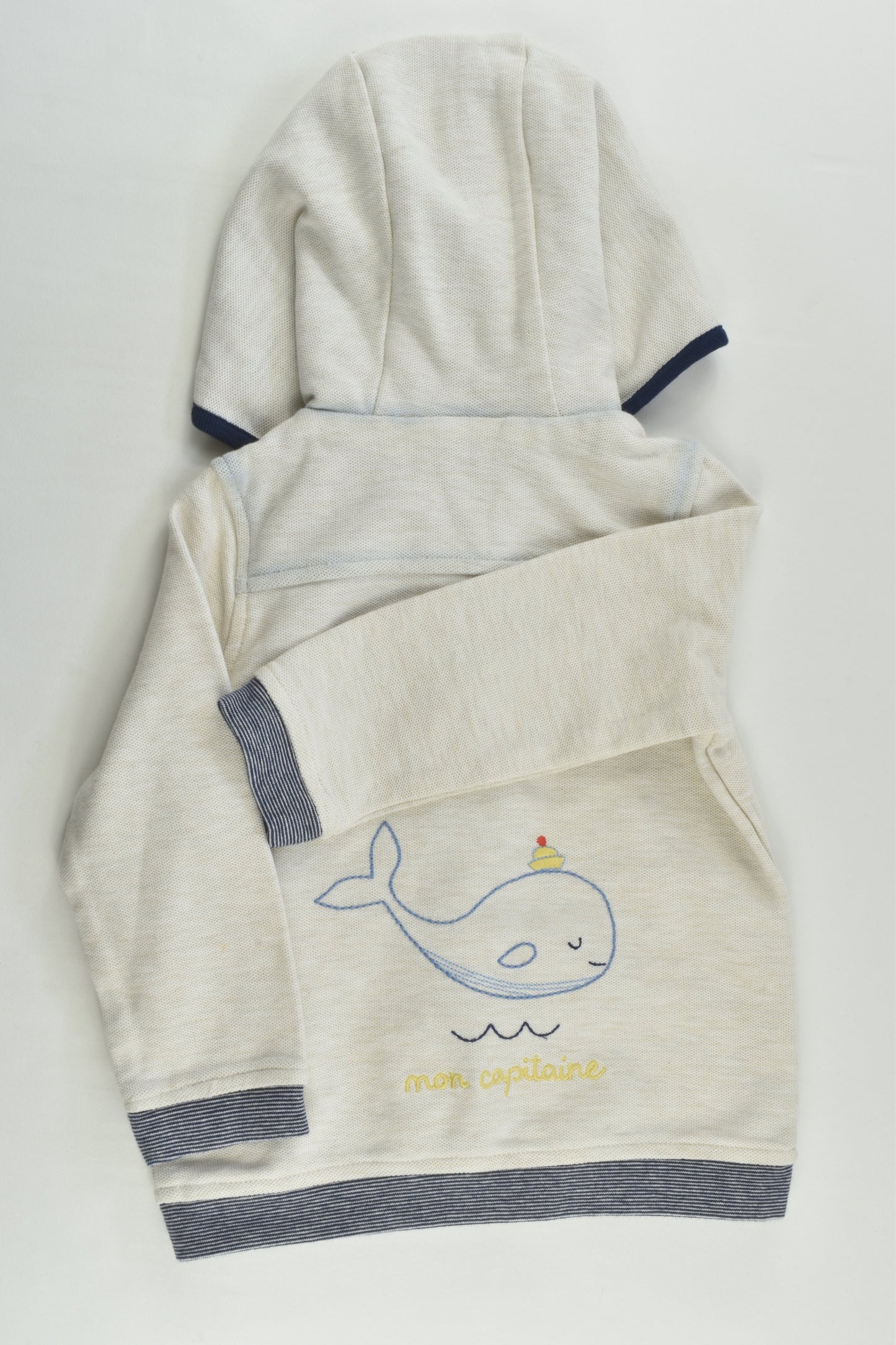Sergent Major Size 1-2 (24 months) 'Mon Capitaine' Hooded Zip Jumper