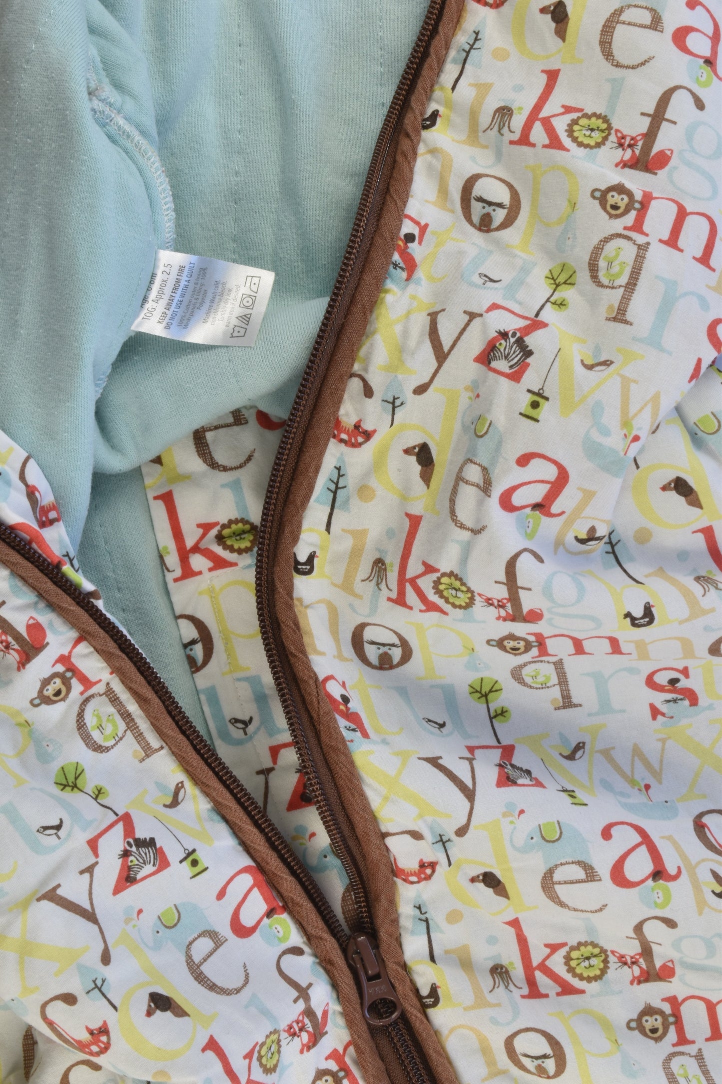 Skip Hop Alphabet Zoo Size 0-6 months Tog 2.5 Sleeping Bag